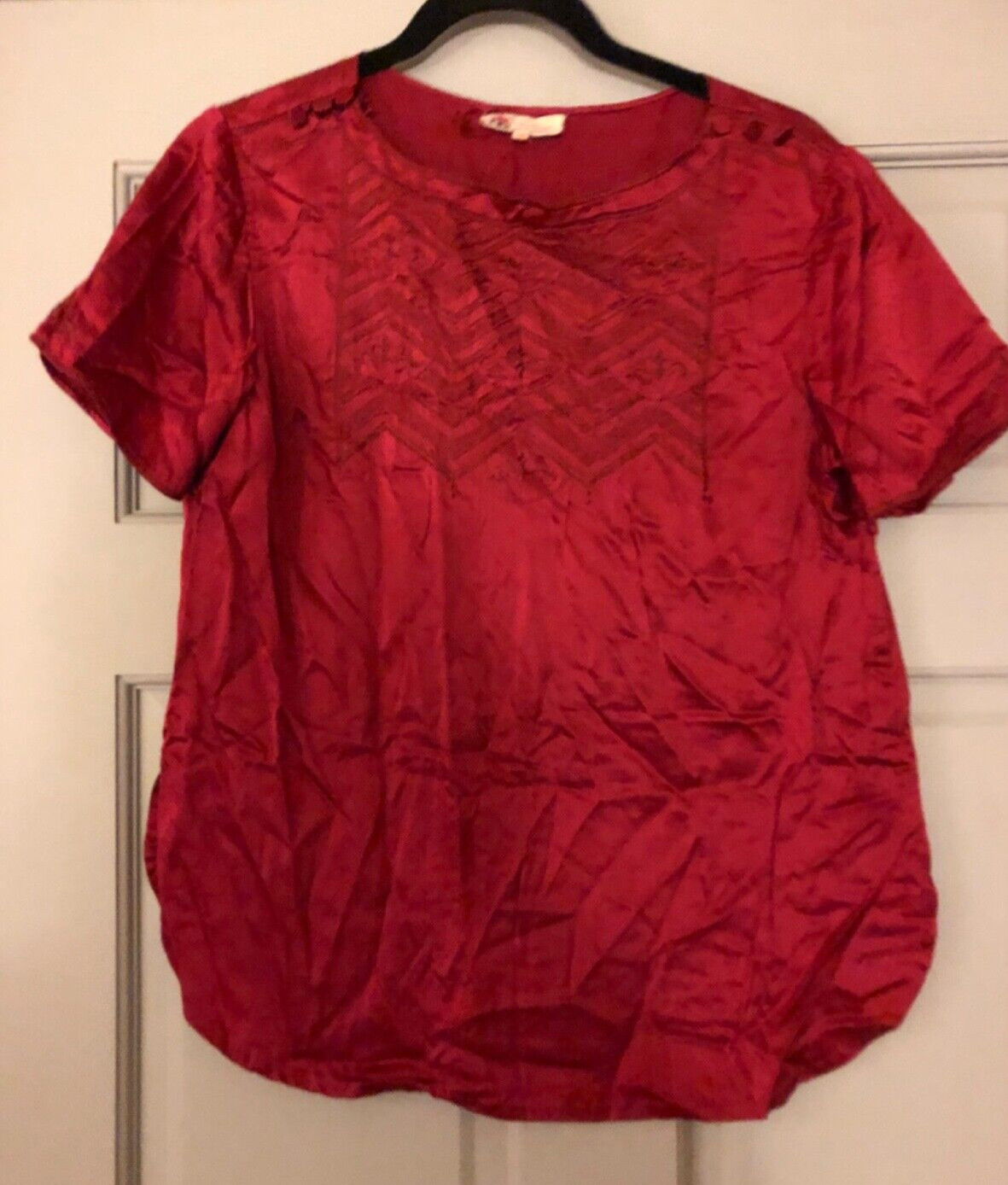 Women’s Vintage 'Da Fu Gui’ 100% Silk Embroidered Top. Red. S
