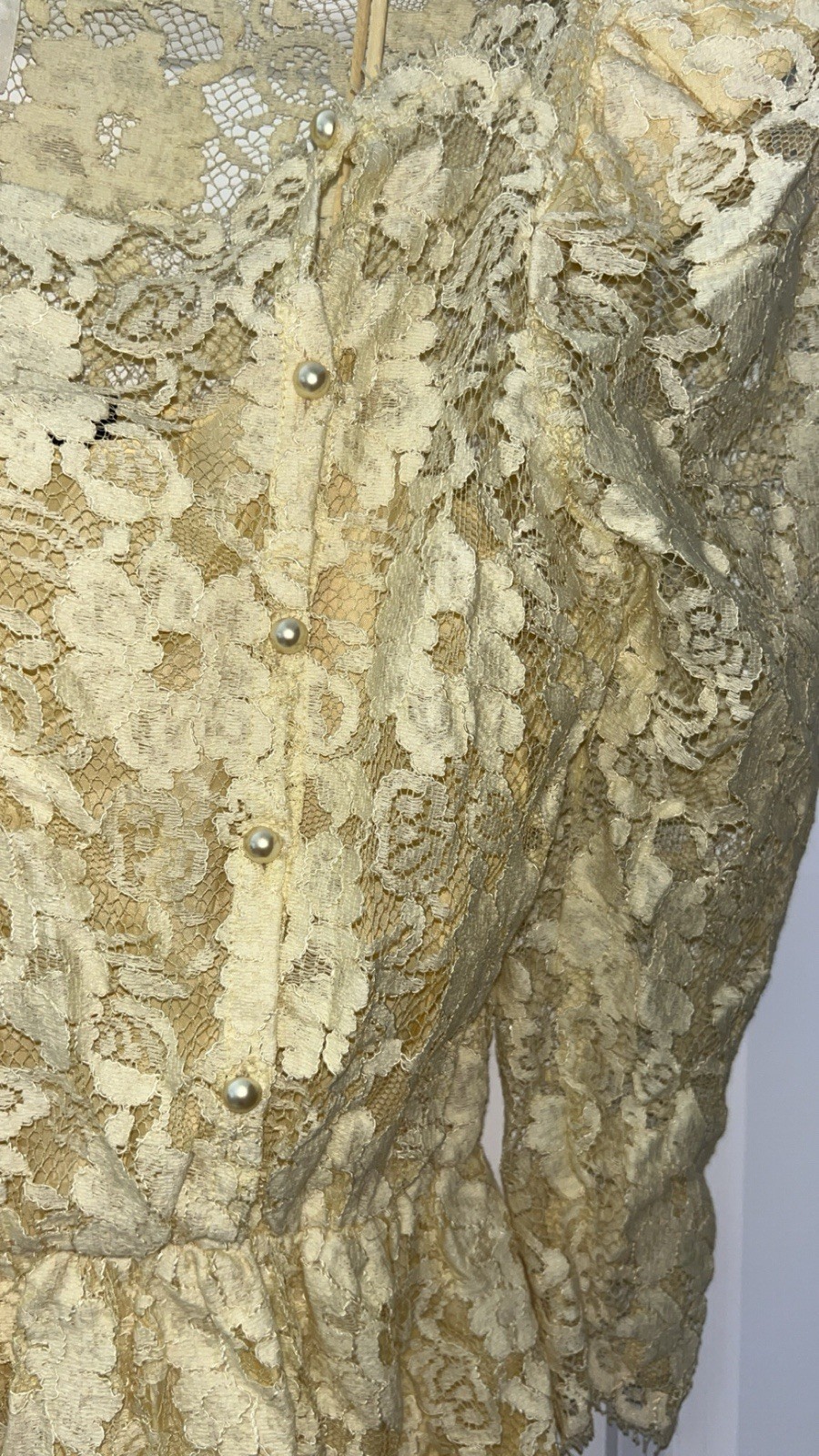 Vintage Cachet by Bari Protas lace dress-80s Size 3/4