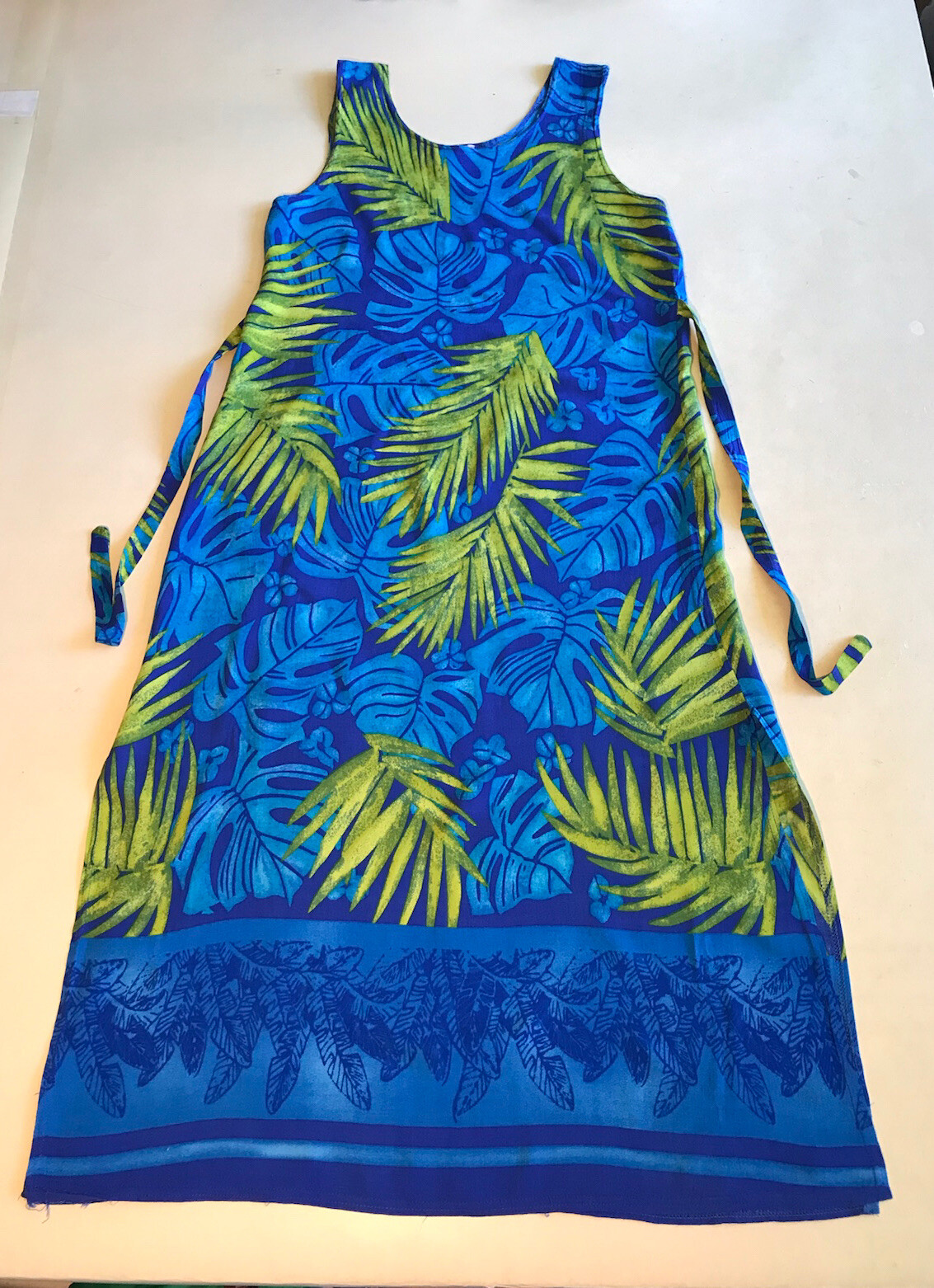 Vintage Looking Good Womens Blue Green Sleeveless Maxi Dress Sz S pre-owned