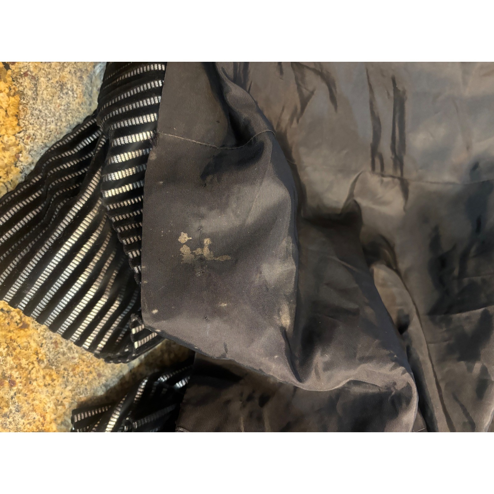 Vintage Count Romi Metallic Silver Black Striped Trench Coat Belted Size 16