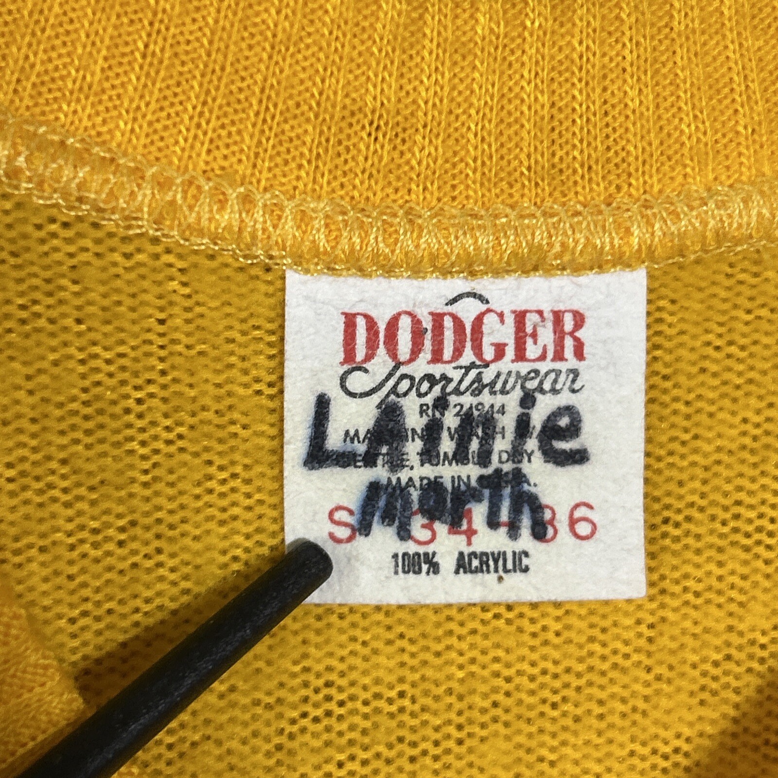 Vintage Cheer Yellow Dodger Sportswear Women’s Knit Sweater P Lainie Small