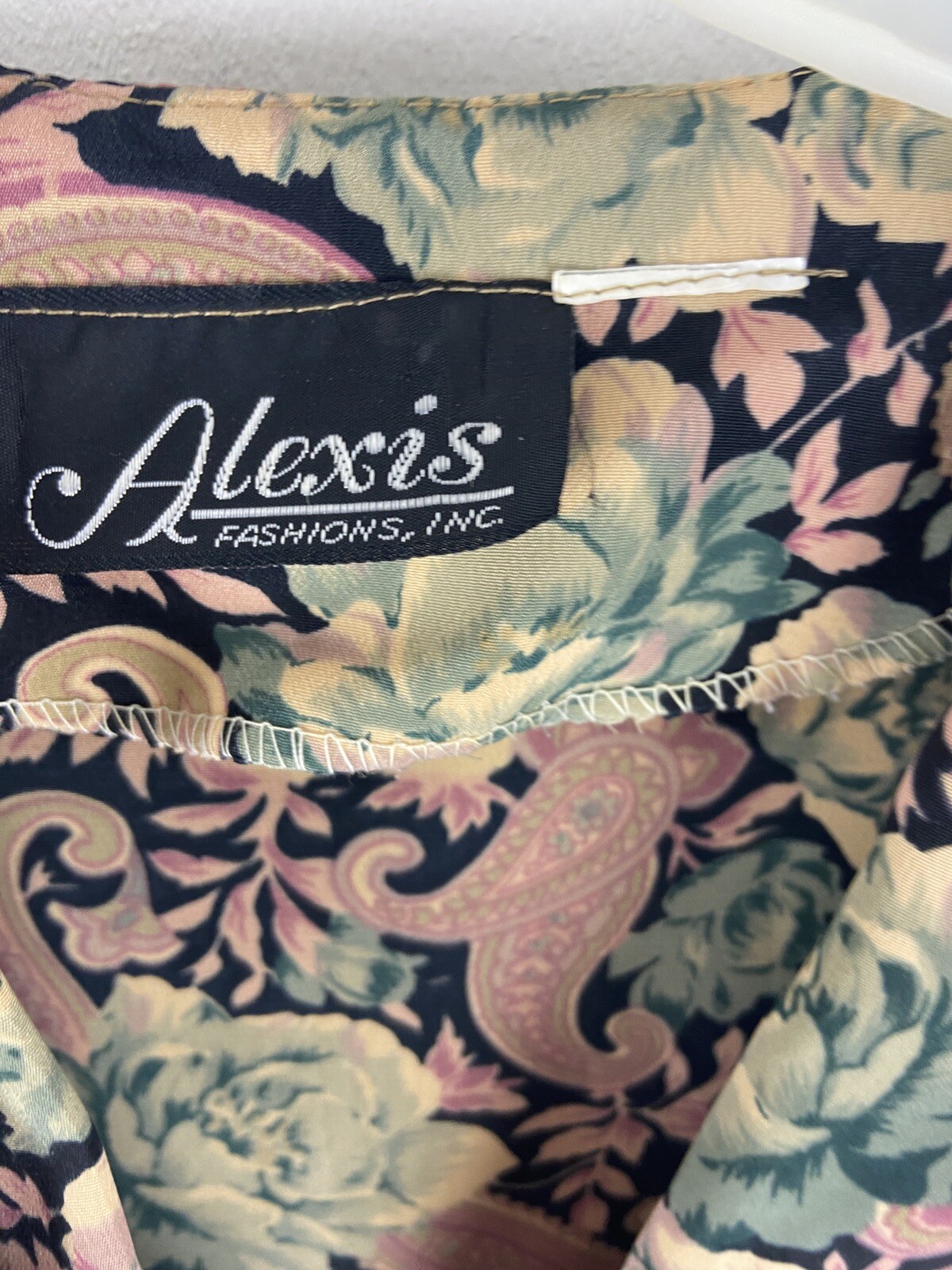 VTG 80’s Alexis Fashions Multicolor Pleated Paisley Shoulder Pads Dress Size 10