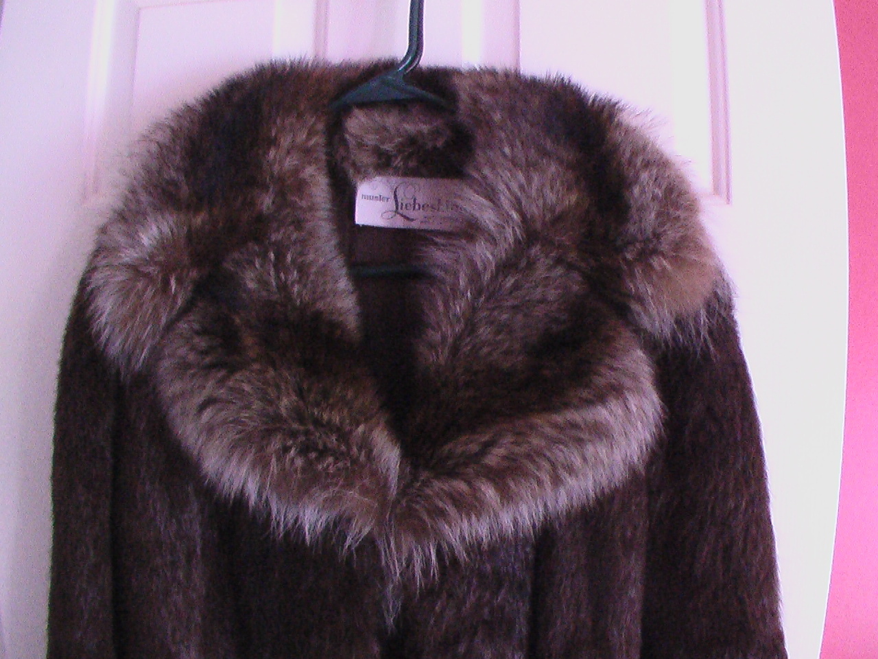 Nutria Ankle Length Ladies Fur Coat With Raccoon Collar GLAMOROUS!