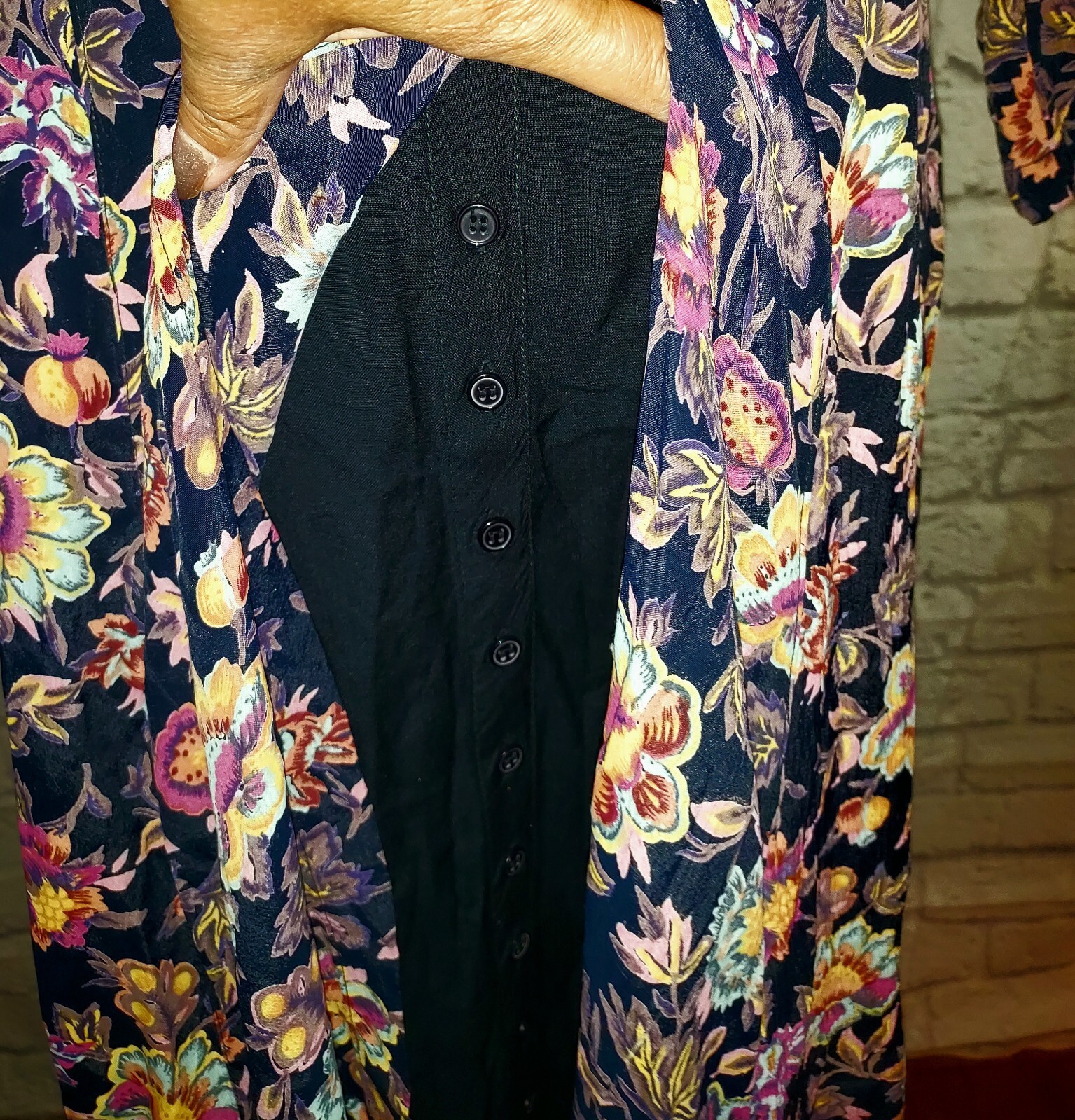 Vintage Starina Rayon Multi Floral Corset Back Lined Boho Midi Dress Size Small