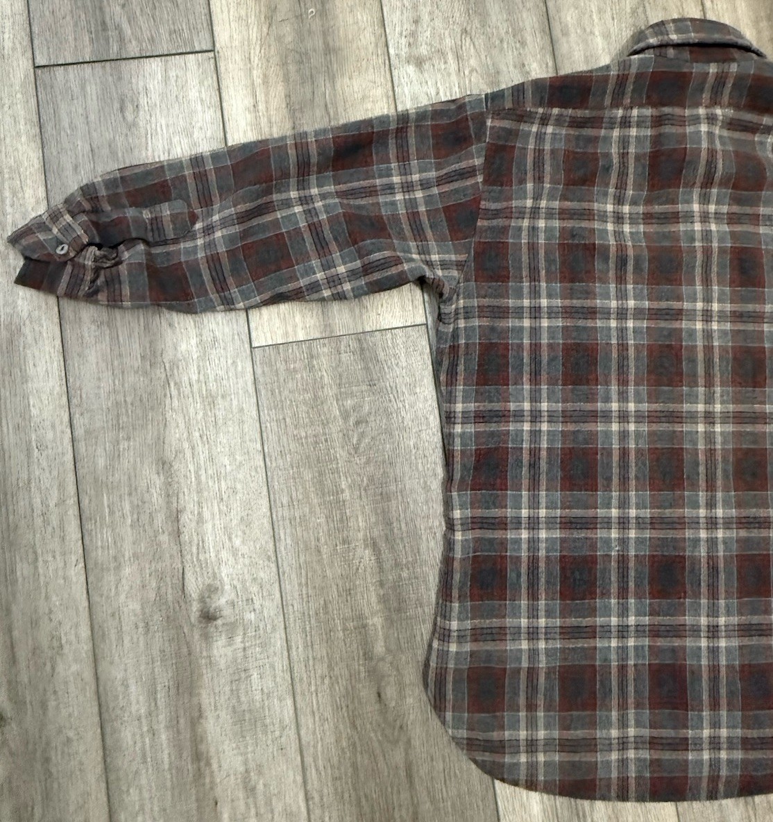 PENDLENTON plaid wool vintage shirt gray/orange women’s size Large pre-owned