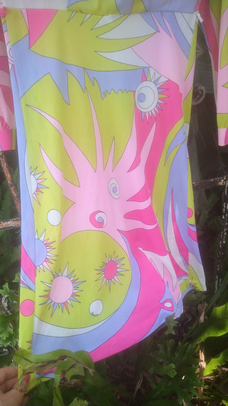 Vintage Psychedelic 60s / 70s purple mod Leonora Signed dress Xs/Small