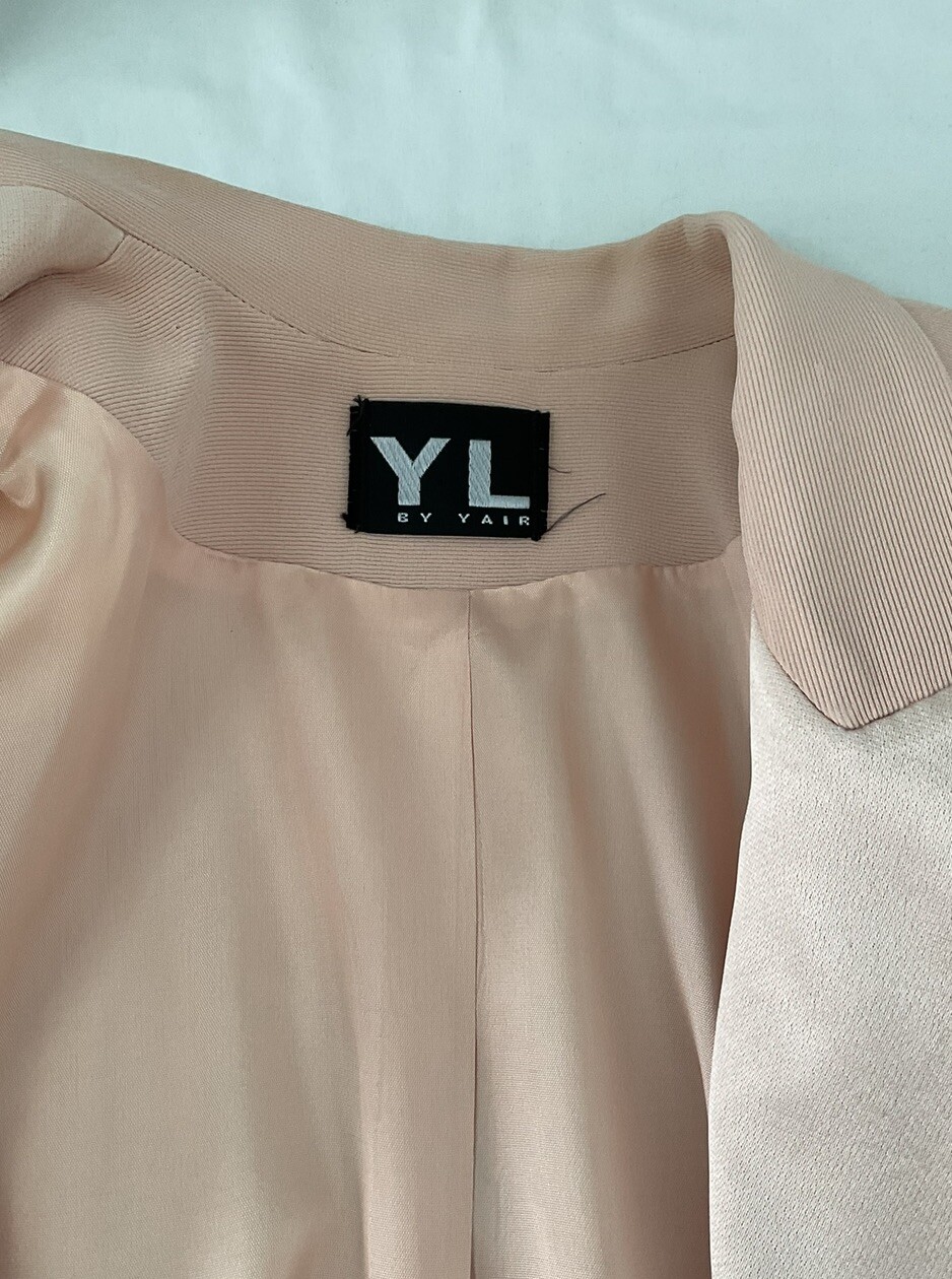 YL By Yair 3 Piece Dress Suit Mother of Bride Formal Wedding Blush Sz 6 Y2K