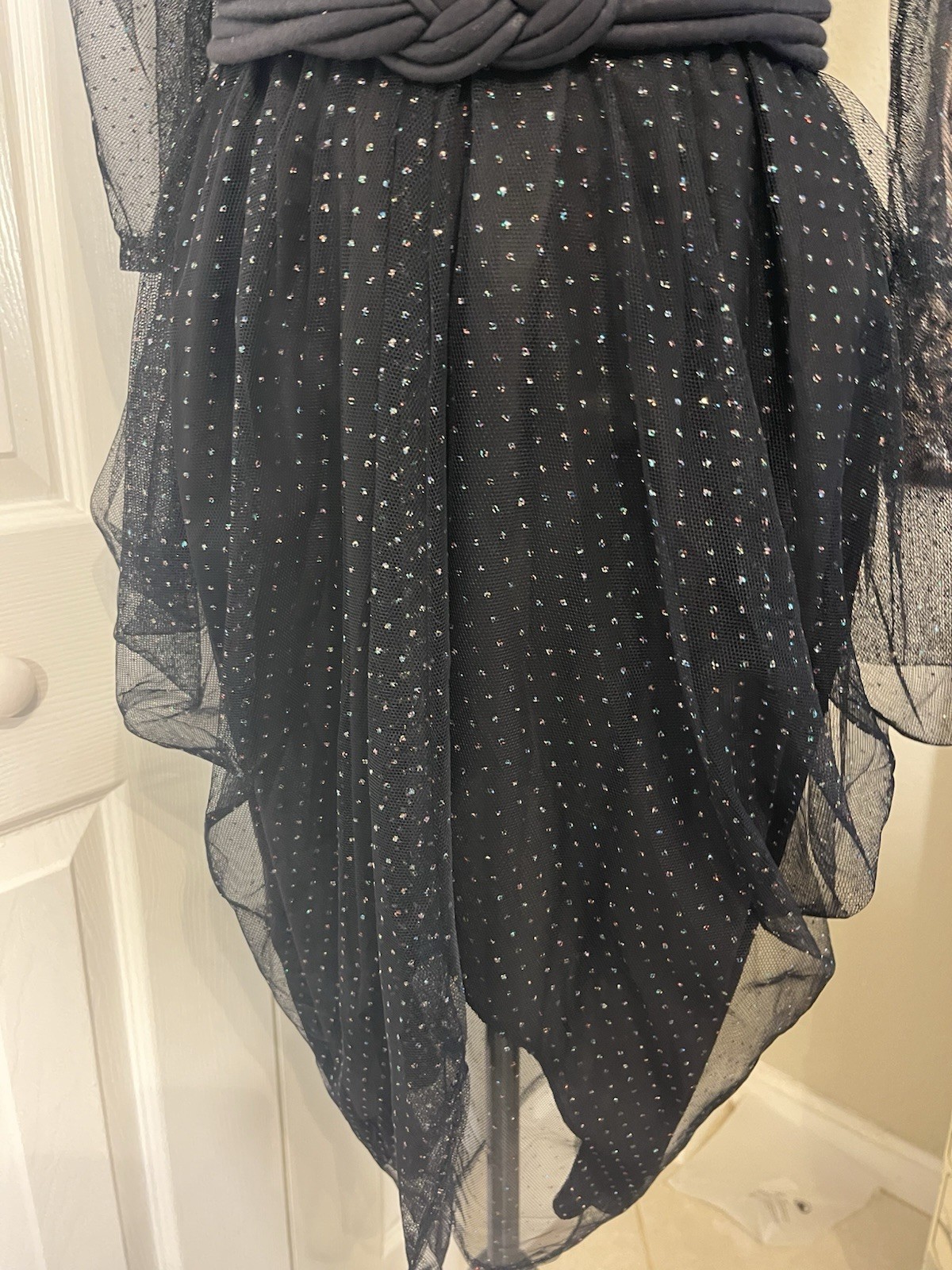 Glenrob Sparkling Tulle Art Deco Black Dress 7/8 Or S Glam Rock Siren