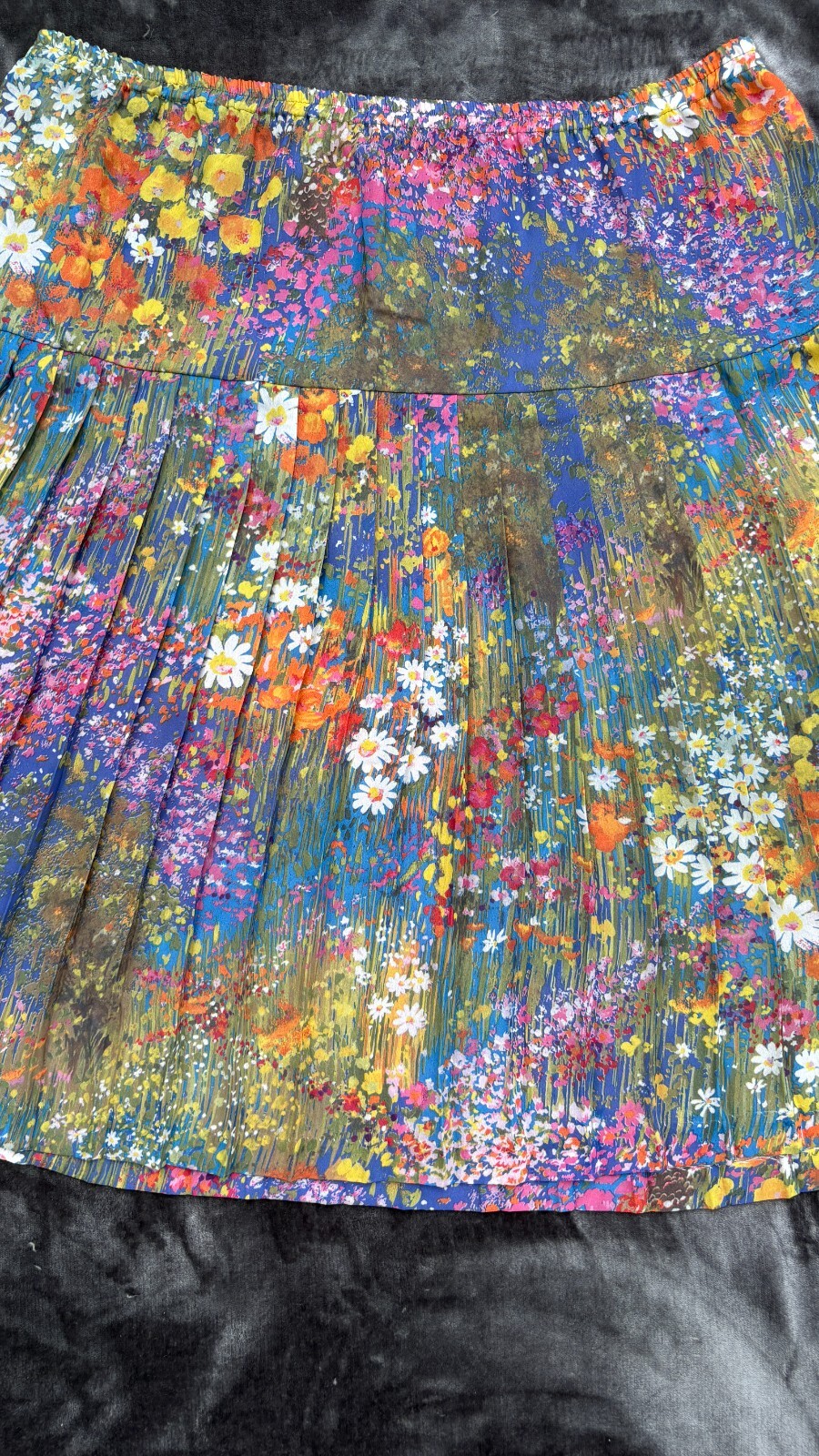 vtg 70s 80s Whimsical Hippie Boho Ditsy Floral Sheer Pleated Skirt VTG SZ 18