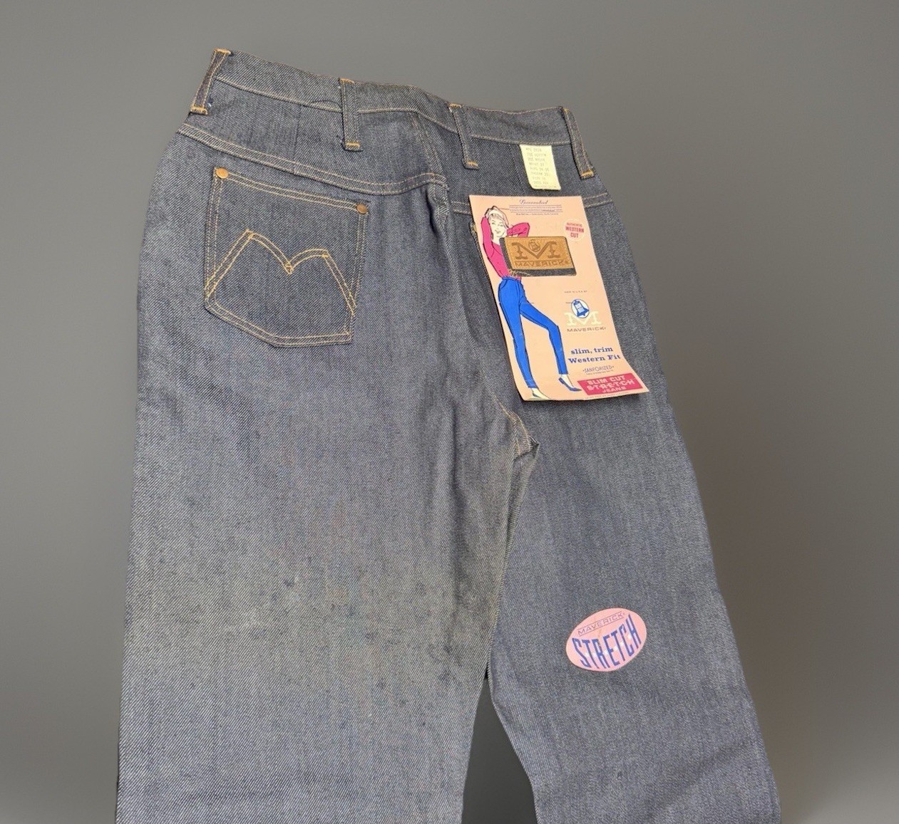Vtg 70s Maverick Blue Bell Western Stretch Jeans NOS NWT Misses 14 Slim