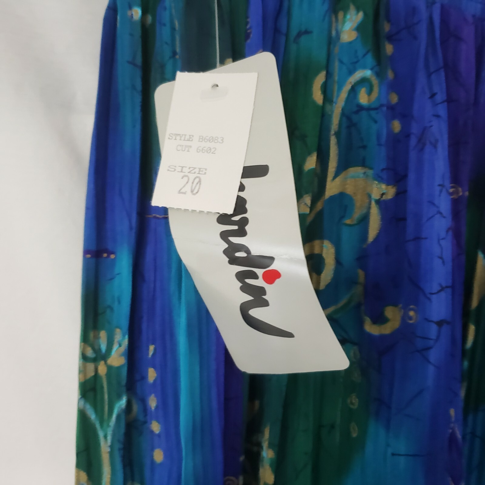 Vintage NWT Jo Hardin Skirt Sz 20 Pleated Women’s Maxi Stretch Blue Floral Bold