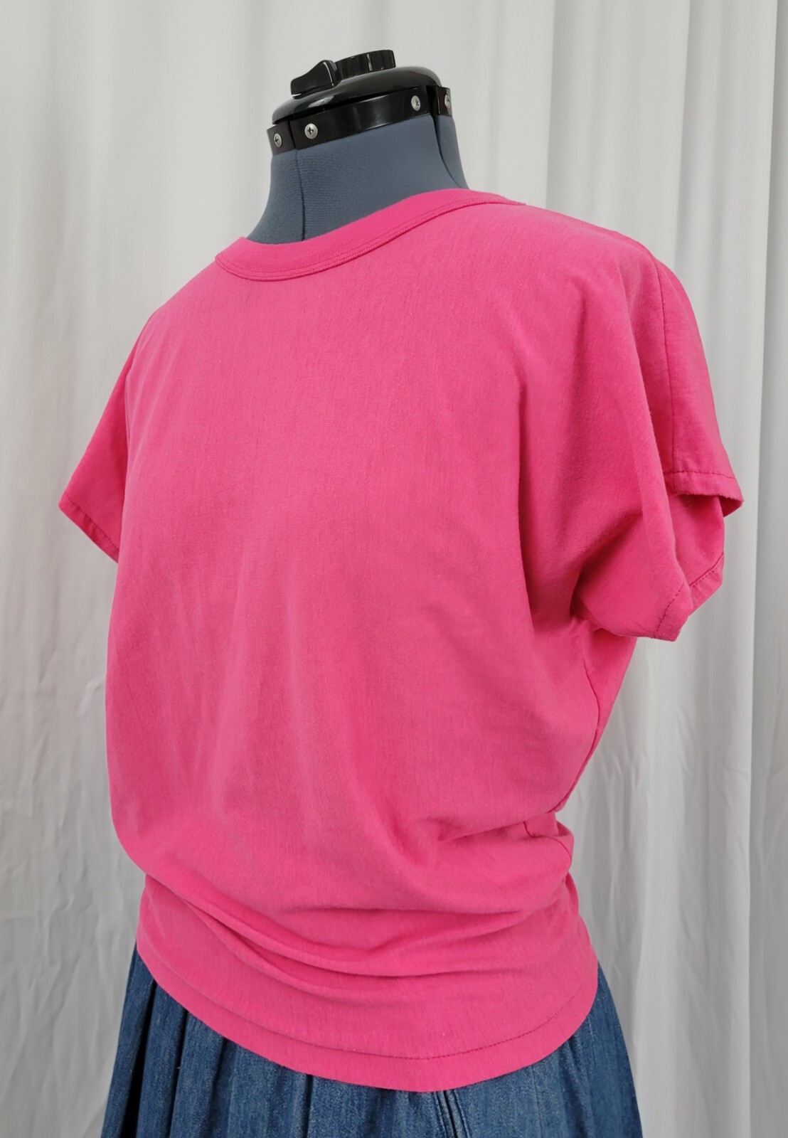 Vintage Project America Dropped Shoulder Top in Pink w Fitted Waist Size L?