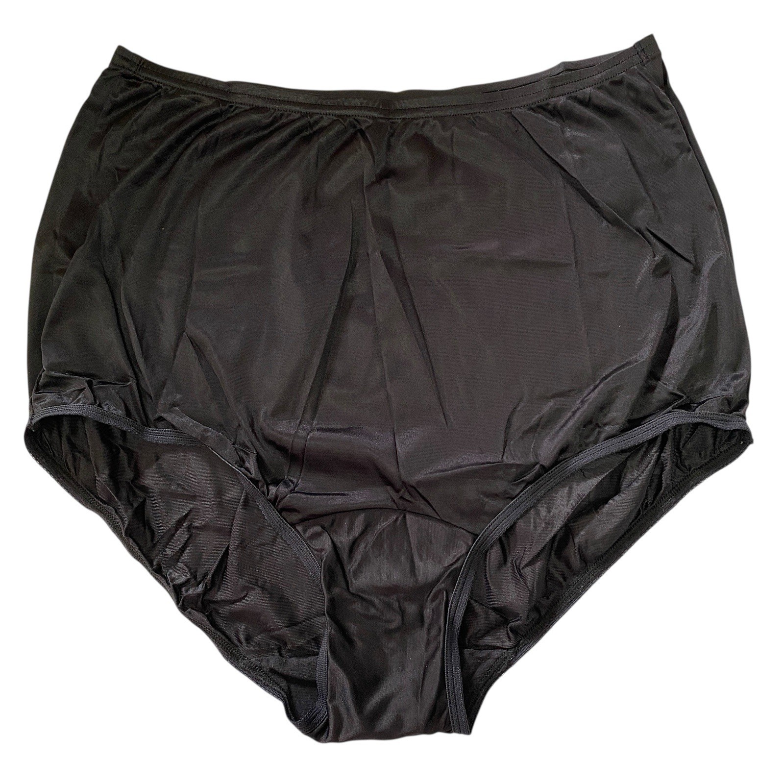 Vintage Vanity Fair Panties Nylon 6/42 Granny Brief Wide Gusset 15712 Black