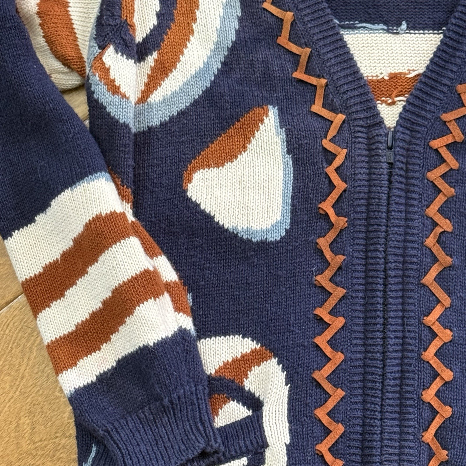 I.B. Diffusion Women’s Small Cardigan Sweater Lot of 2 Vintage 1993 Red Blue