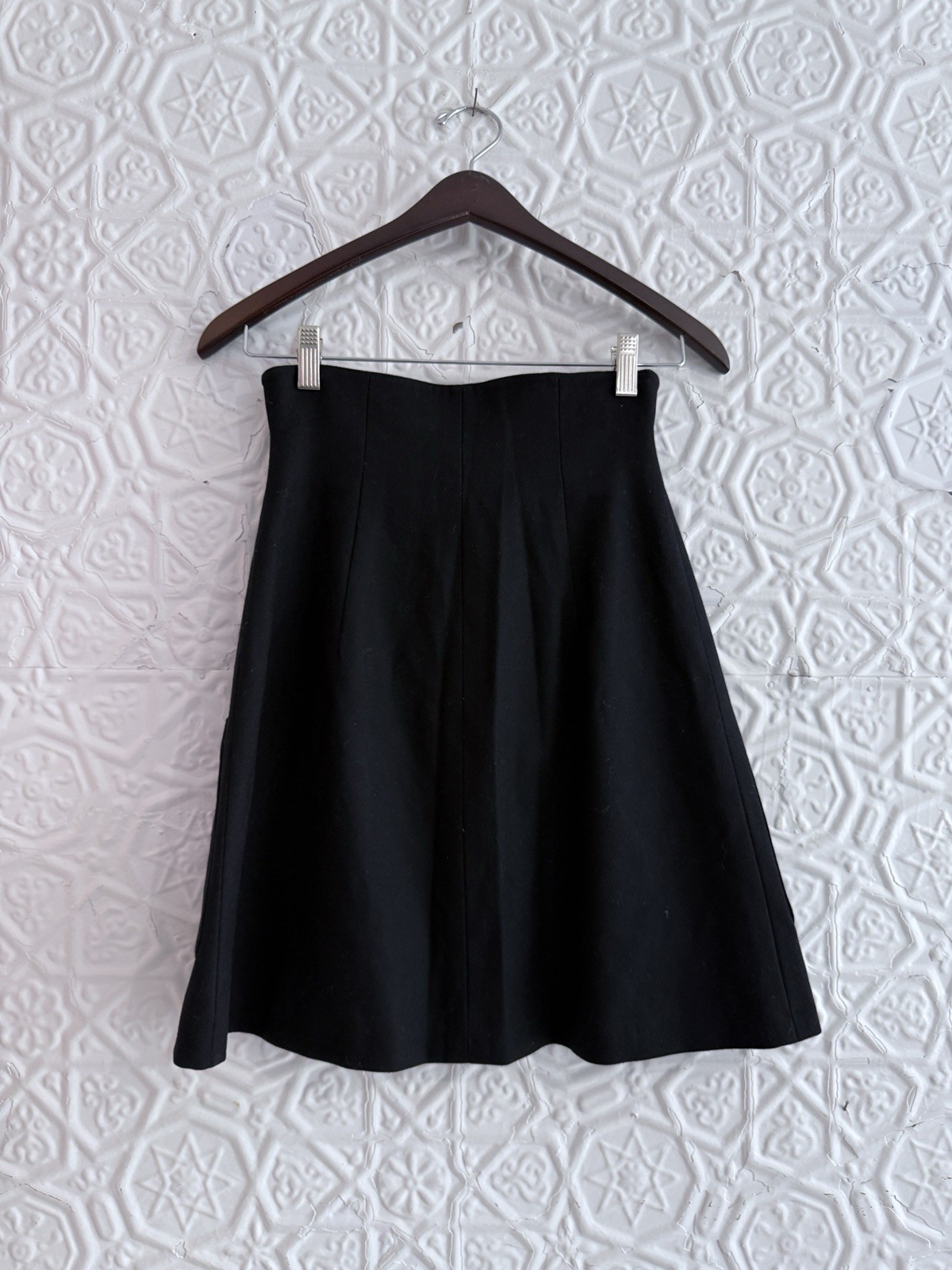 Vintage State of Claude Montana Wool Mini Skirt-Black-90s-Y2K-Minimalist-Design