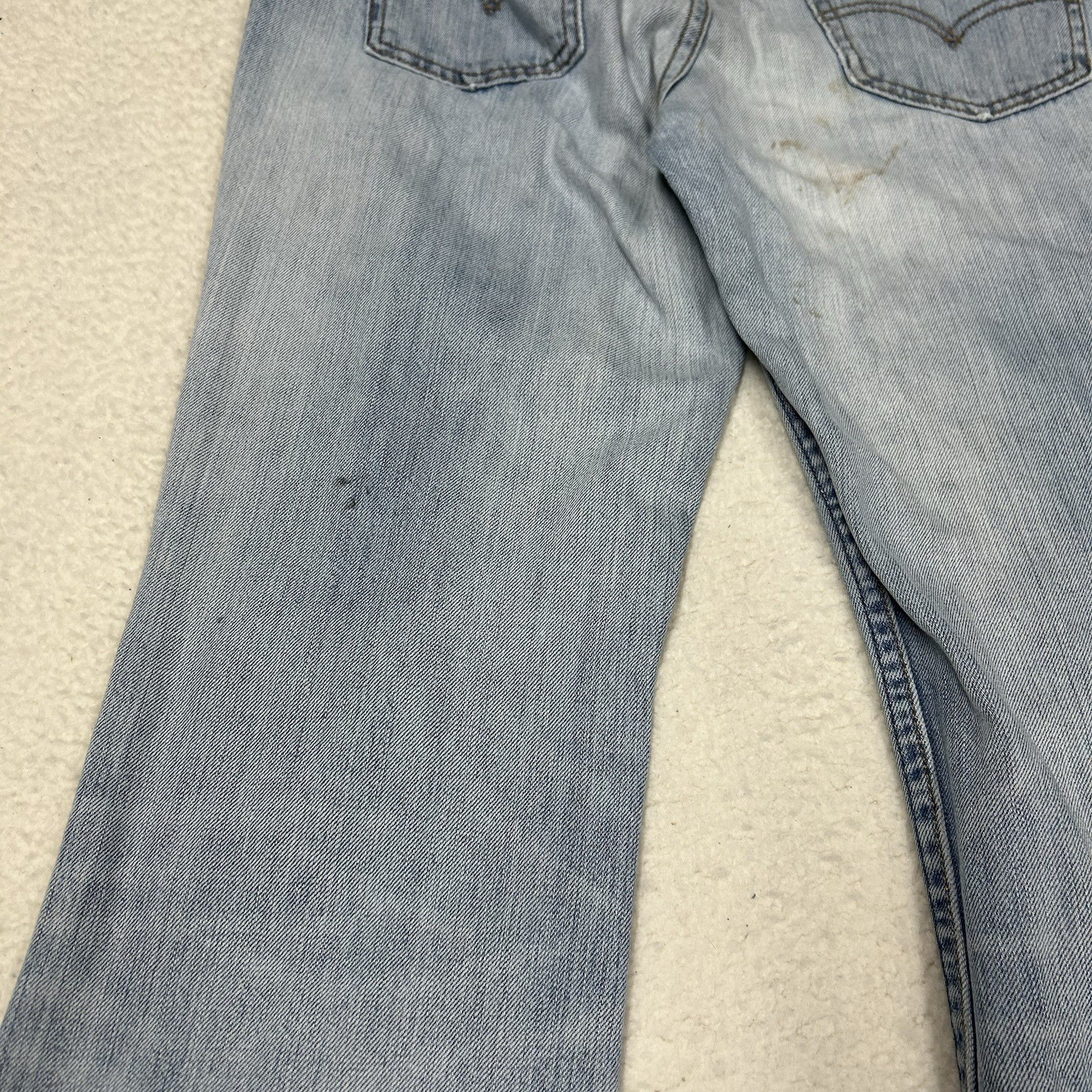 Vtg Levis Orange Tab Flare Leg Jeans Womens Sz 29 Light Wash Blue Denim Casual