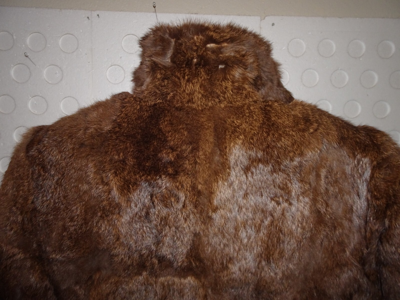 Genuine Rabbit Fur Brown Coat / Jacket S / M Chocolate