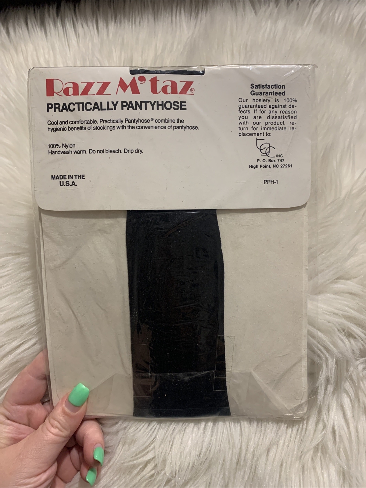 Razz M’taz Vintage Practically Pantyhose Black Tall NEW Rare Item