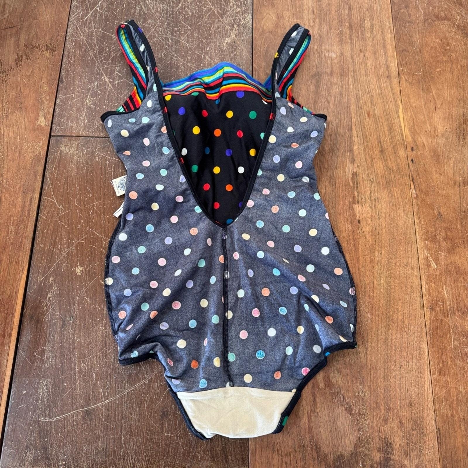 Vintage Gottex Polka Dot Rainbow One Piece Swimsuit Size 1