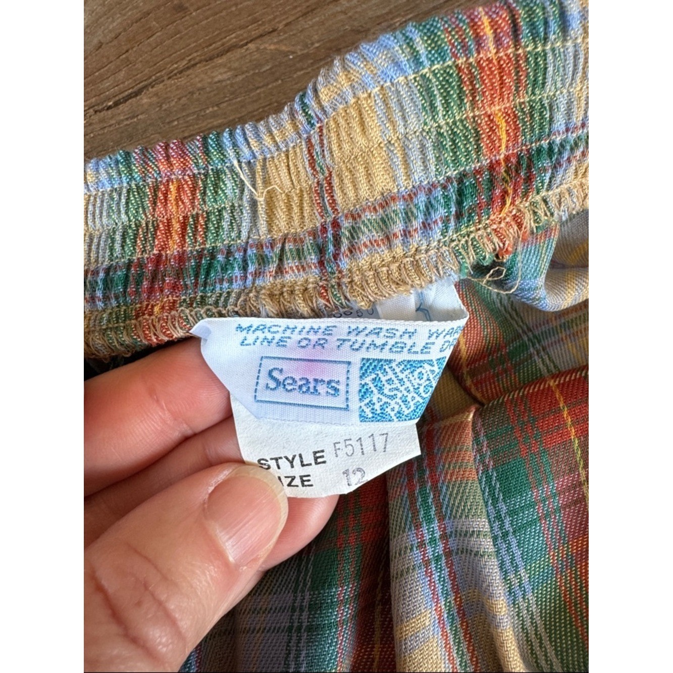 Sears vintage western flannel plaid shirt and midi skirt set EVC size Small