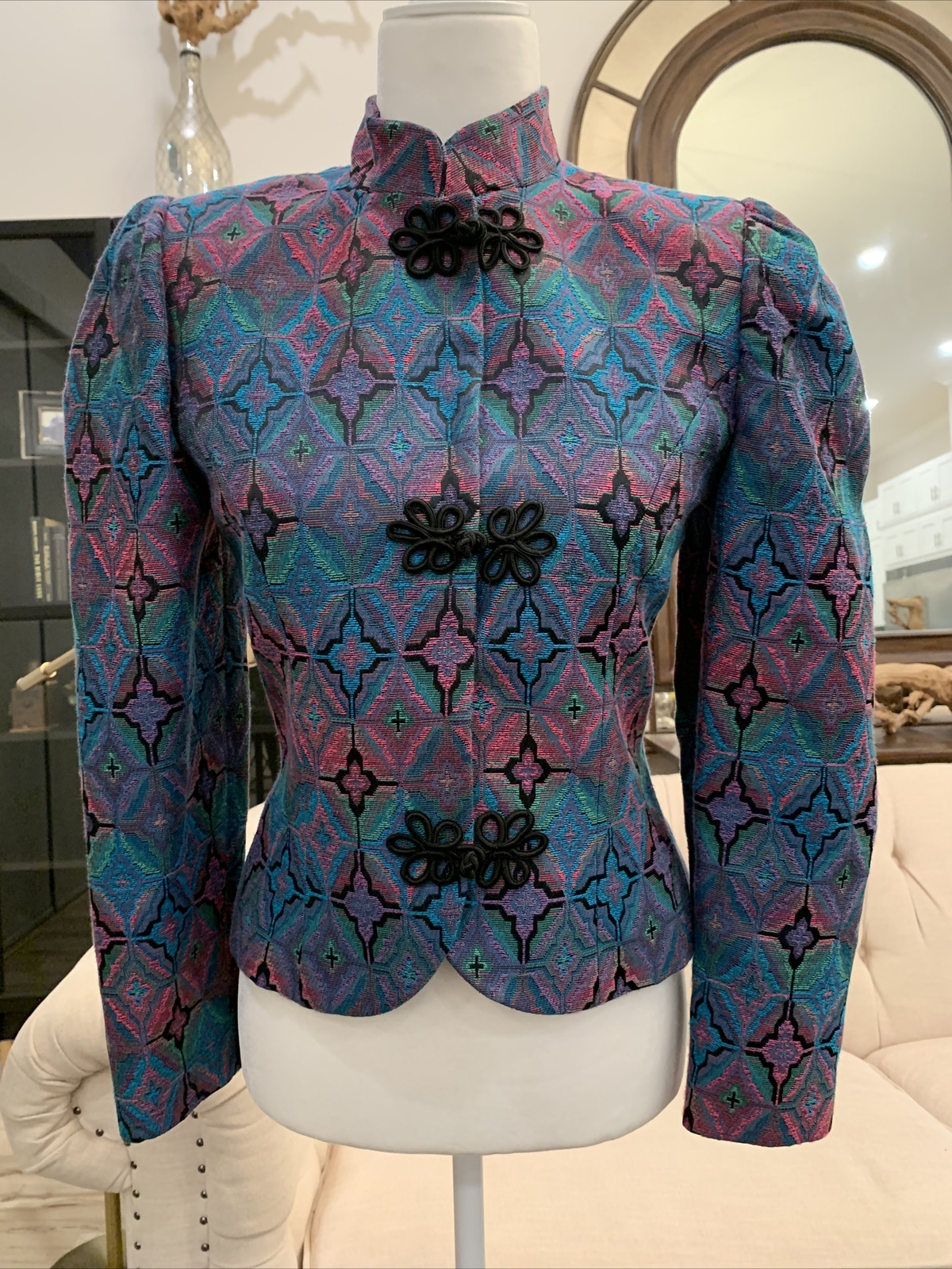 Vintage 1980s 80s DonCaster Puff Shoulder Sz 4 Jacket Blazer
