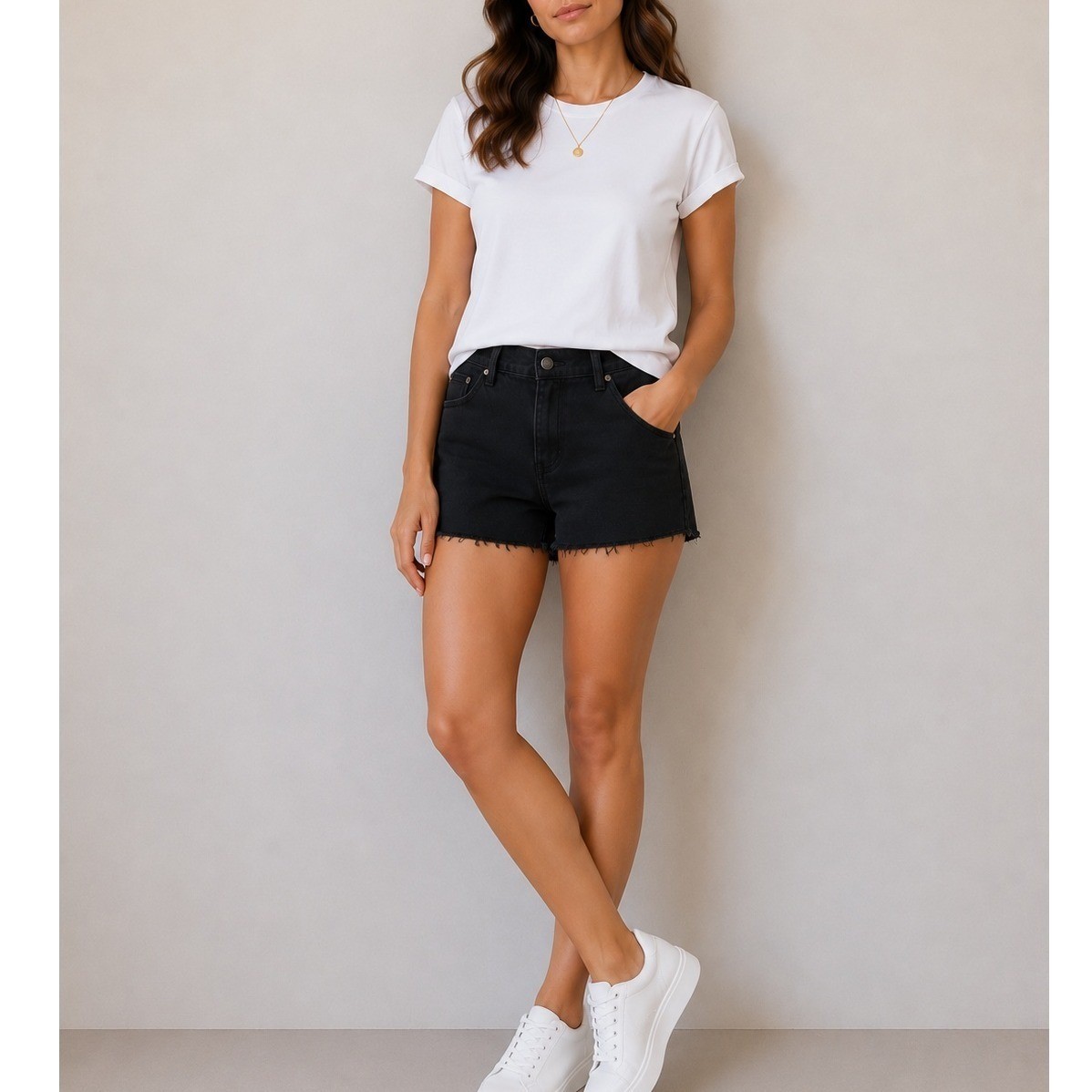 NWT rag & bone Black Denim Cutoff Jorts High Rise Shorts | Size 32 | $165