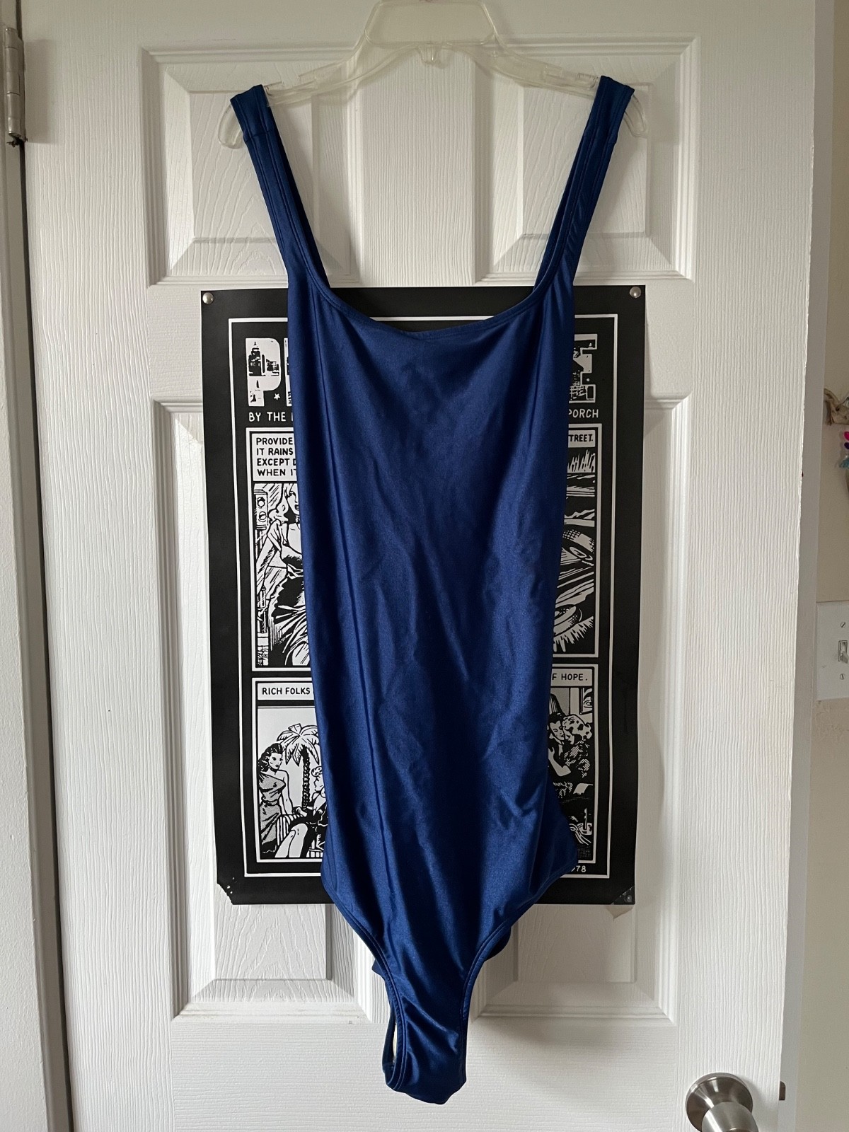 Vintage 2000s Y2K XL-XXL Plus Size Blue One Piece Racer Back Speedo Bathing Suit