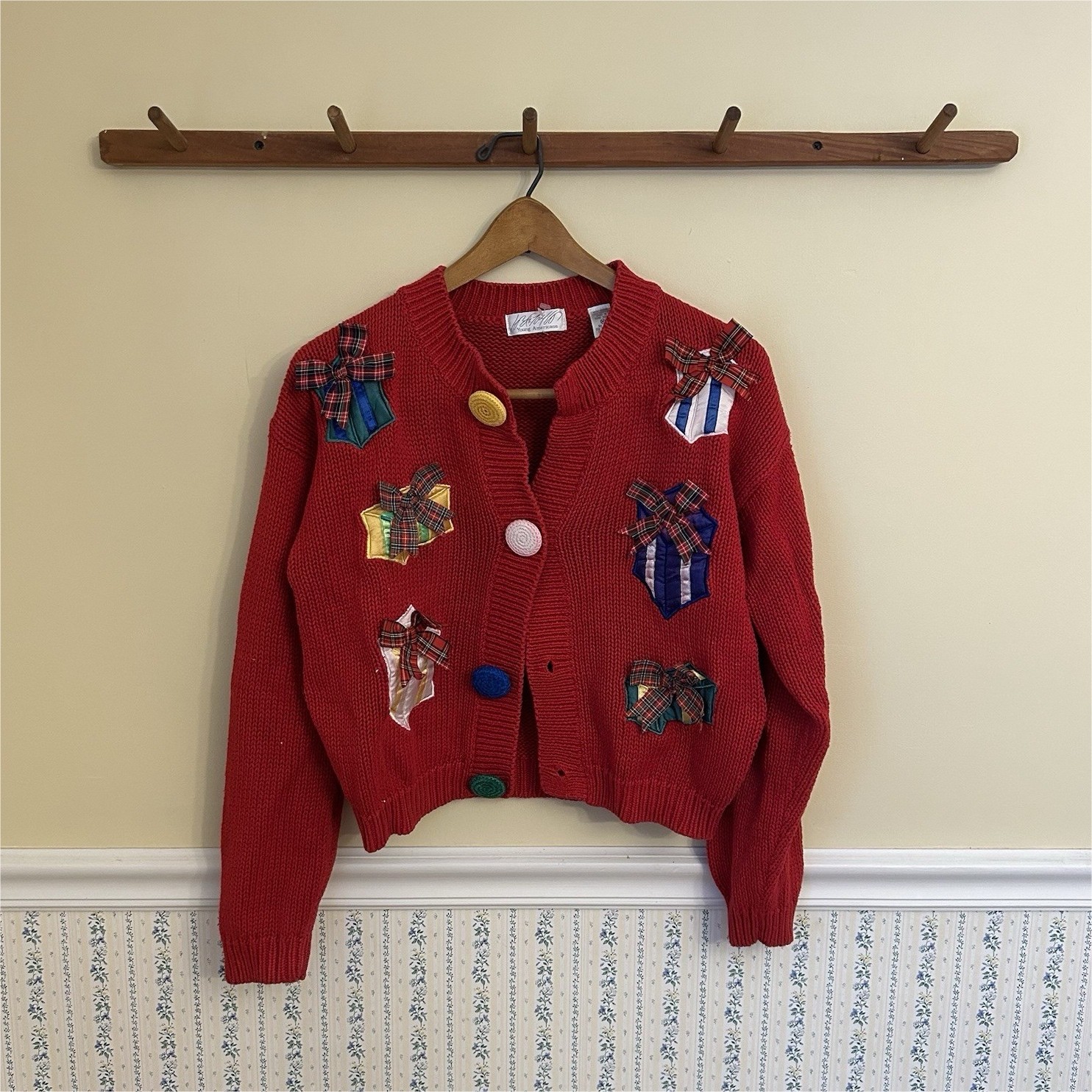 VINTAGE Lord & Taylor Novelty Christmas Cardigan Sweater