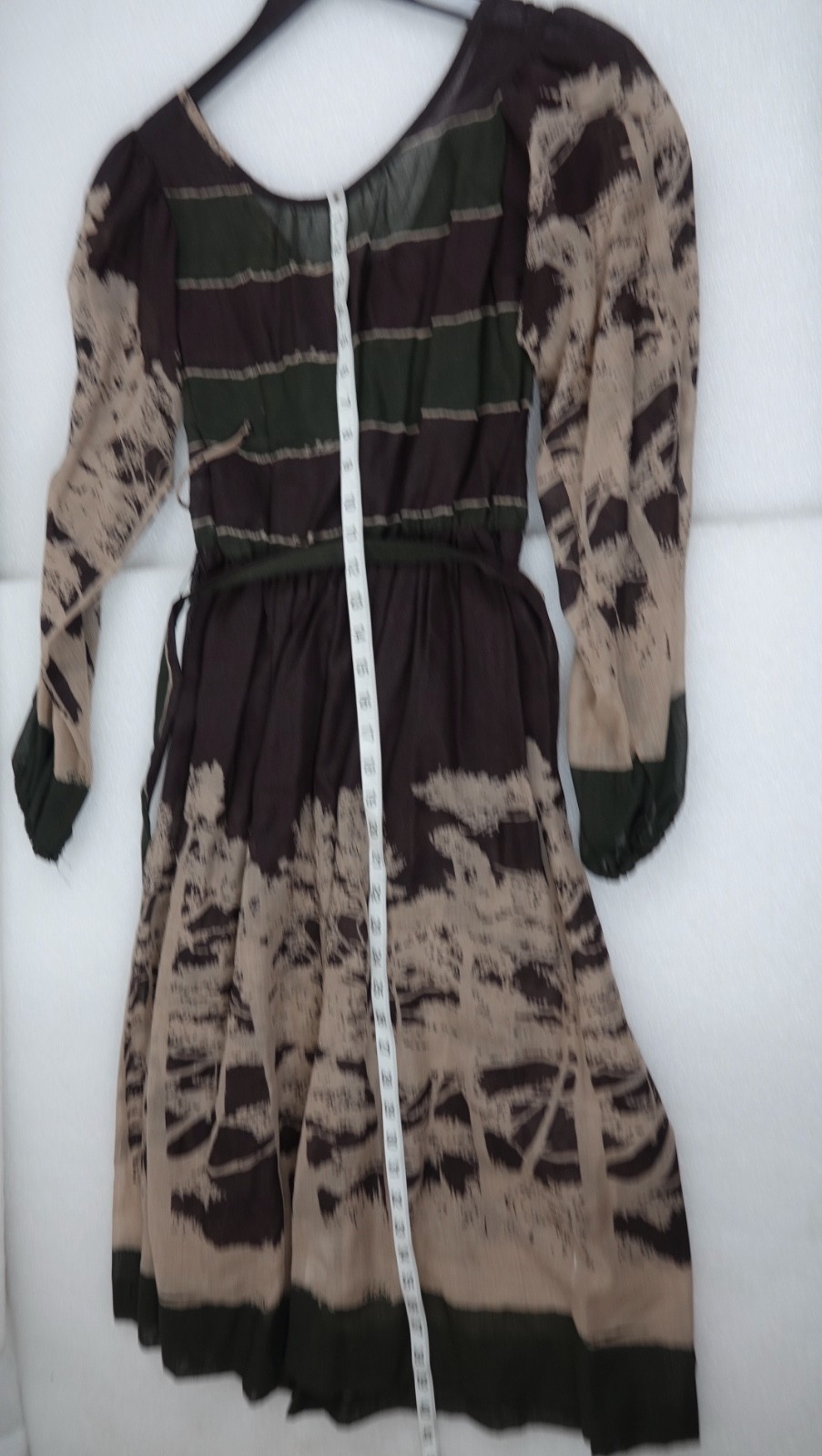 VINTAGE WOMANS CLOTHING JUDY WAYNE NATURAL EARTH DRESS LONG SLEEVED SIZE 9 -10