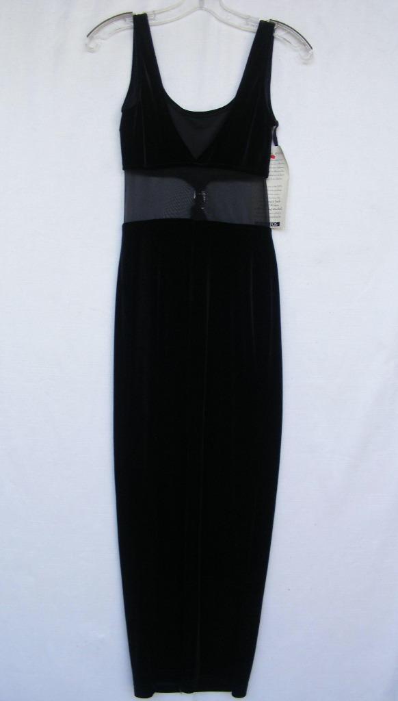 Urban Girl Womens Empire Dress S Slinky Spandex Stretch Sheer Illusion Maxi Tall