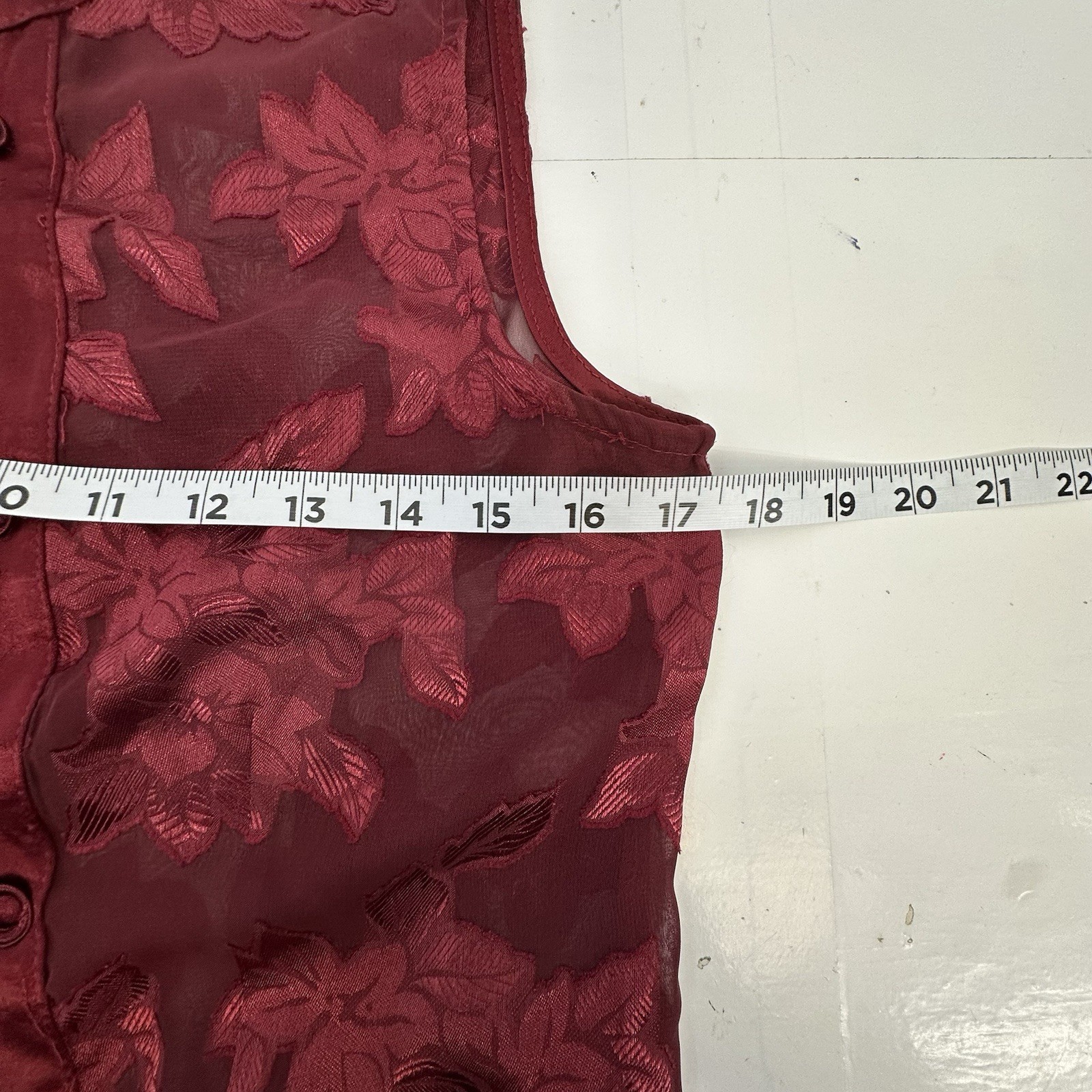 VTG Wayne Diamond Burgundy Cheongsam InspiredSheer DusterFrog Closure USA 8 READ