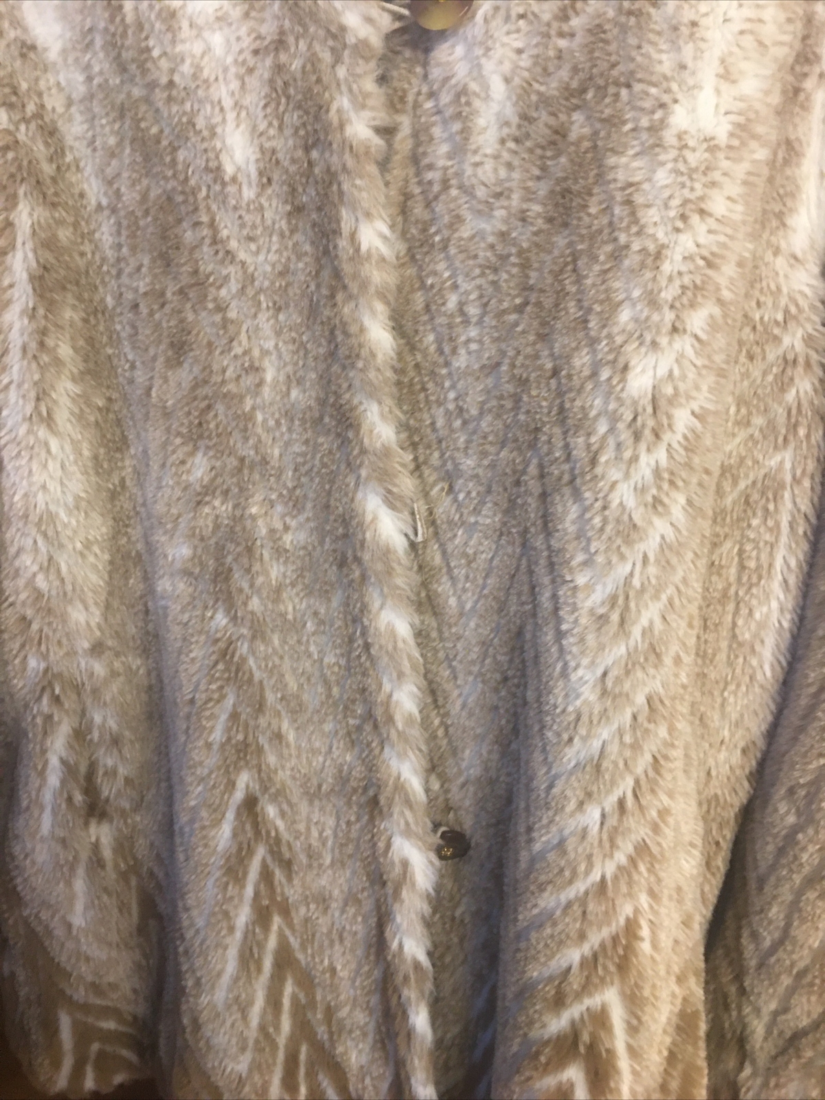 Zepla ladies faux fur coat jacket grey & cream plus size 26in Pit To Pit