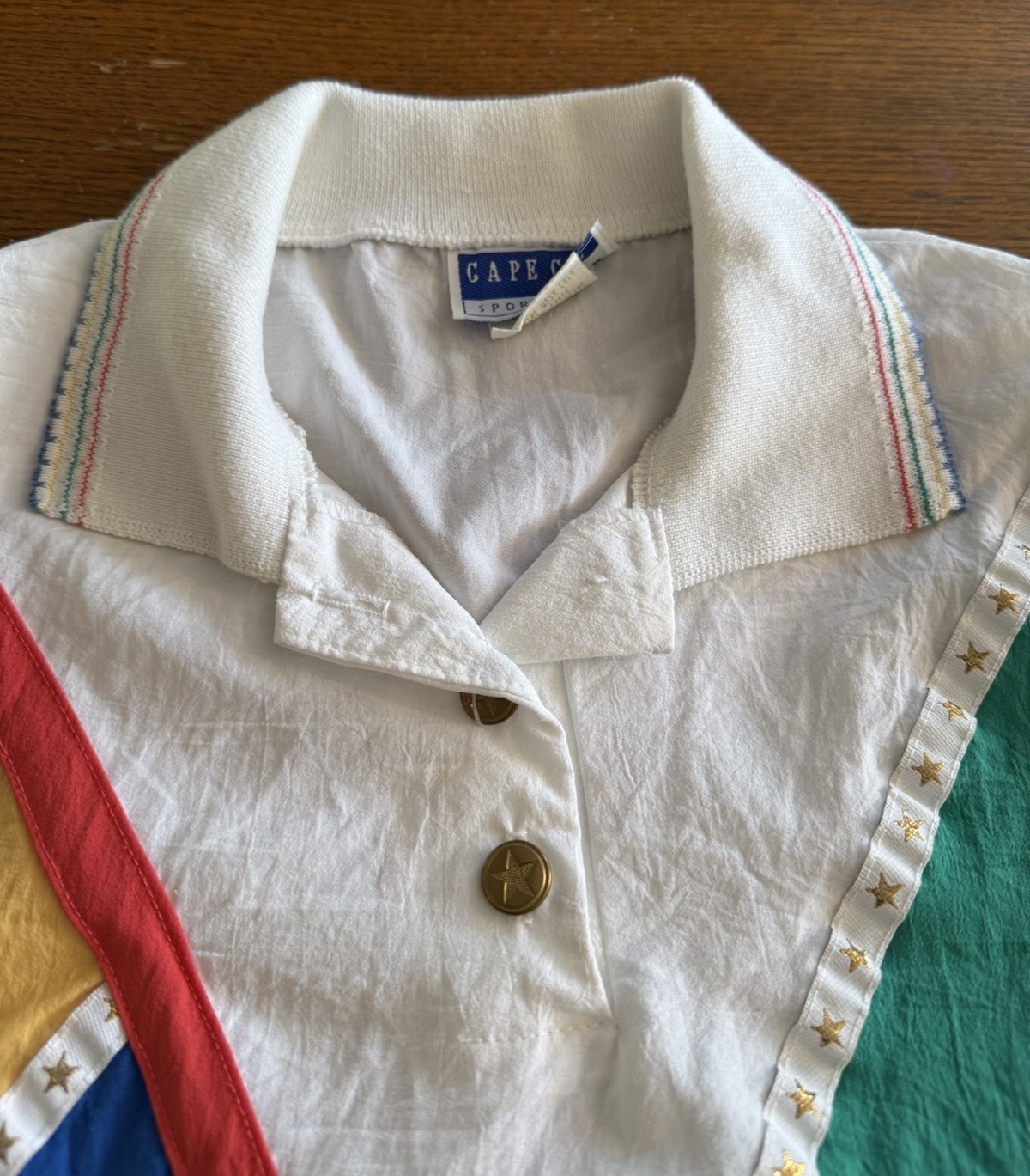 Vintage 70s 80s 90s Womens Sportswear Color Block Polo T Shirt Stripe Size 16