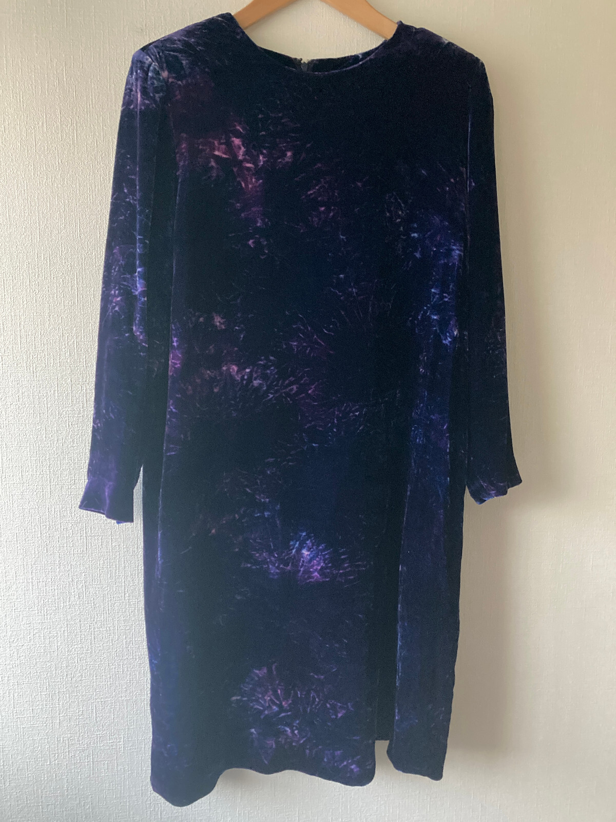 100% Silk High Grade Women’s Velvet Dress Vintage Leman Japan-made Cupra Lining