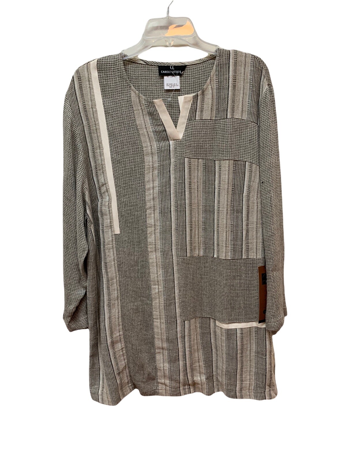 Vtg Carol Little Tunic & Short Set Rayon Flax Menswear Mix 14/16 NEW Made USA