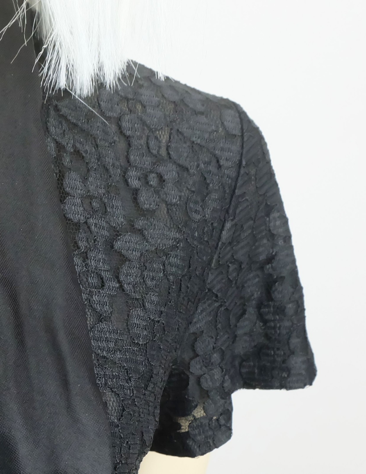 50s 60s vintage blouse women’s blouse black lace blouse with satin collar size 40