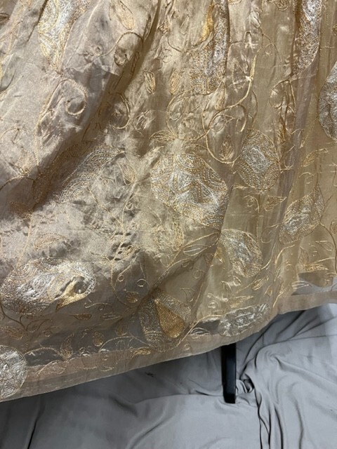#22-138, 1950s Gold Metallic 3 Pc. Ensemble Made of Middle Eastern Fabric