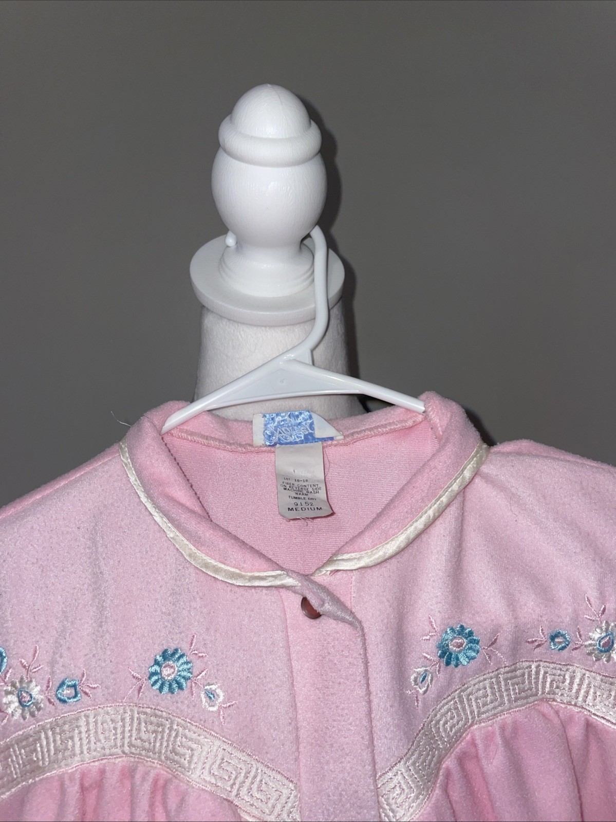 Vtg 1970s Wolverine Knitting Mills Pink Fleece Housecoat Robe ILGWU Union Made