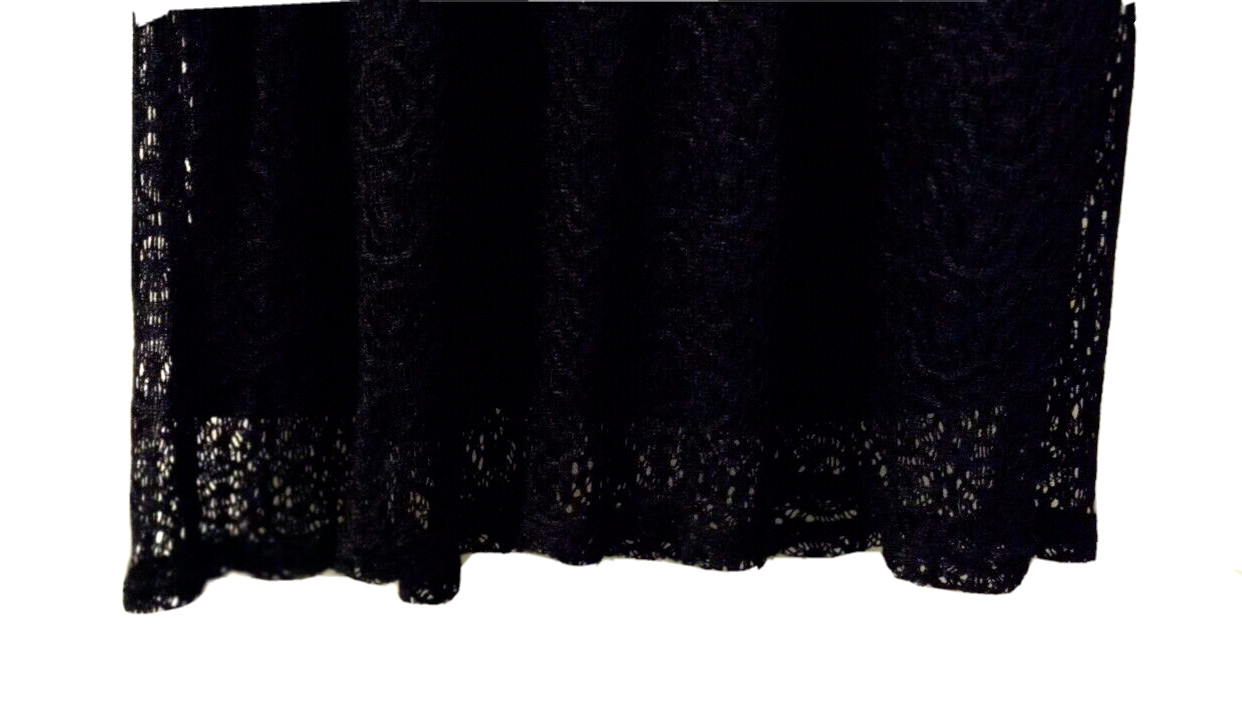 Black Lace Sheath Dress Size 10 Long Sleeve Lined Cocktail LBD Elegant