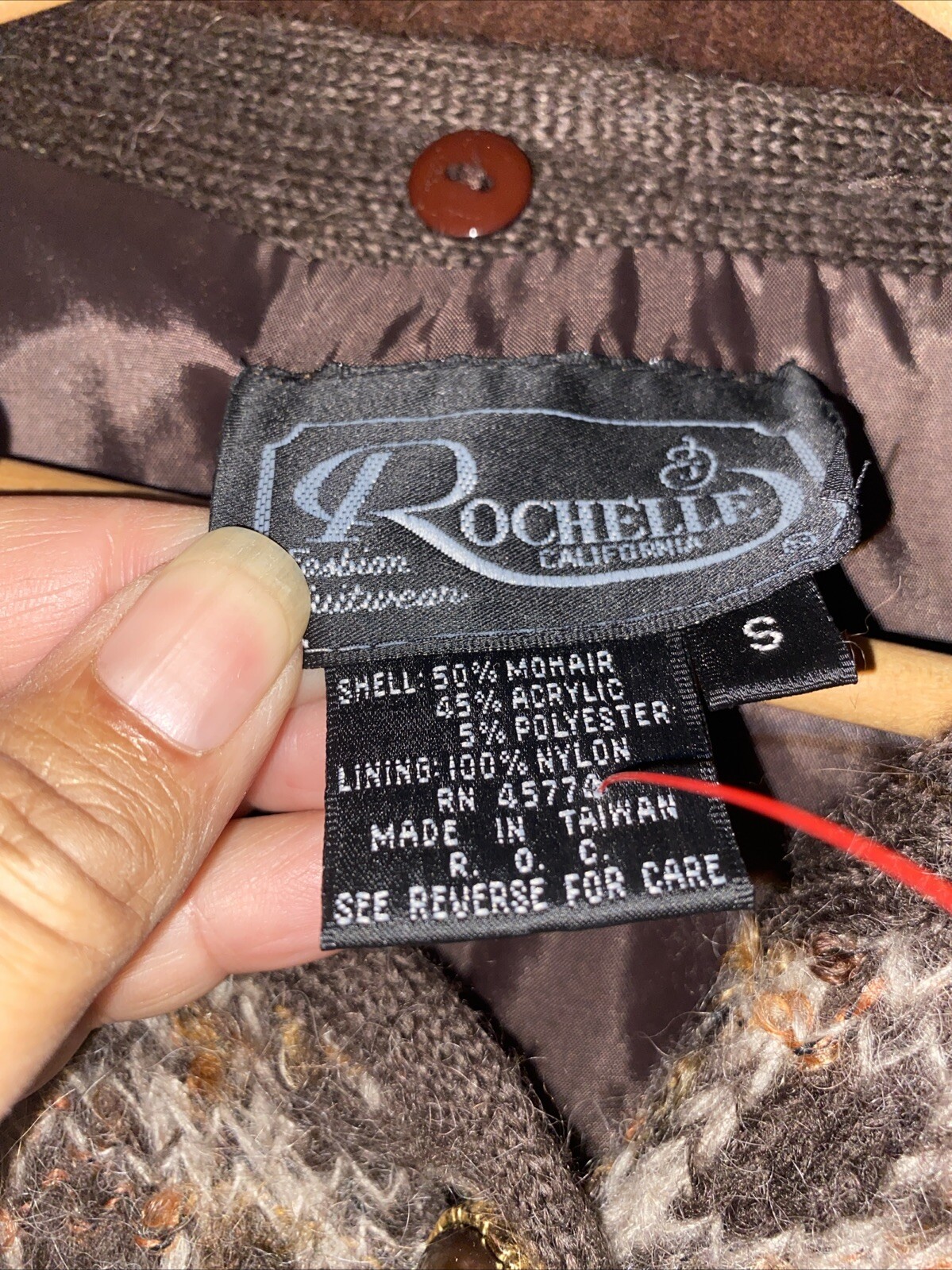 rochelle Of California Mohair Blend Plaid 80s Jacket Women Small Vintage Tweed