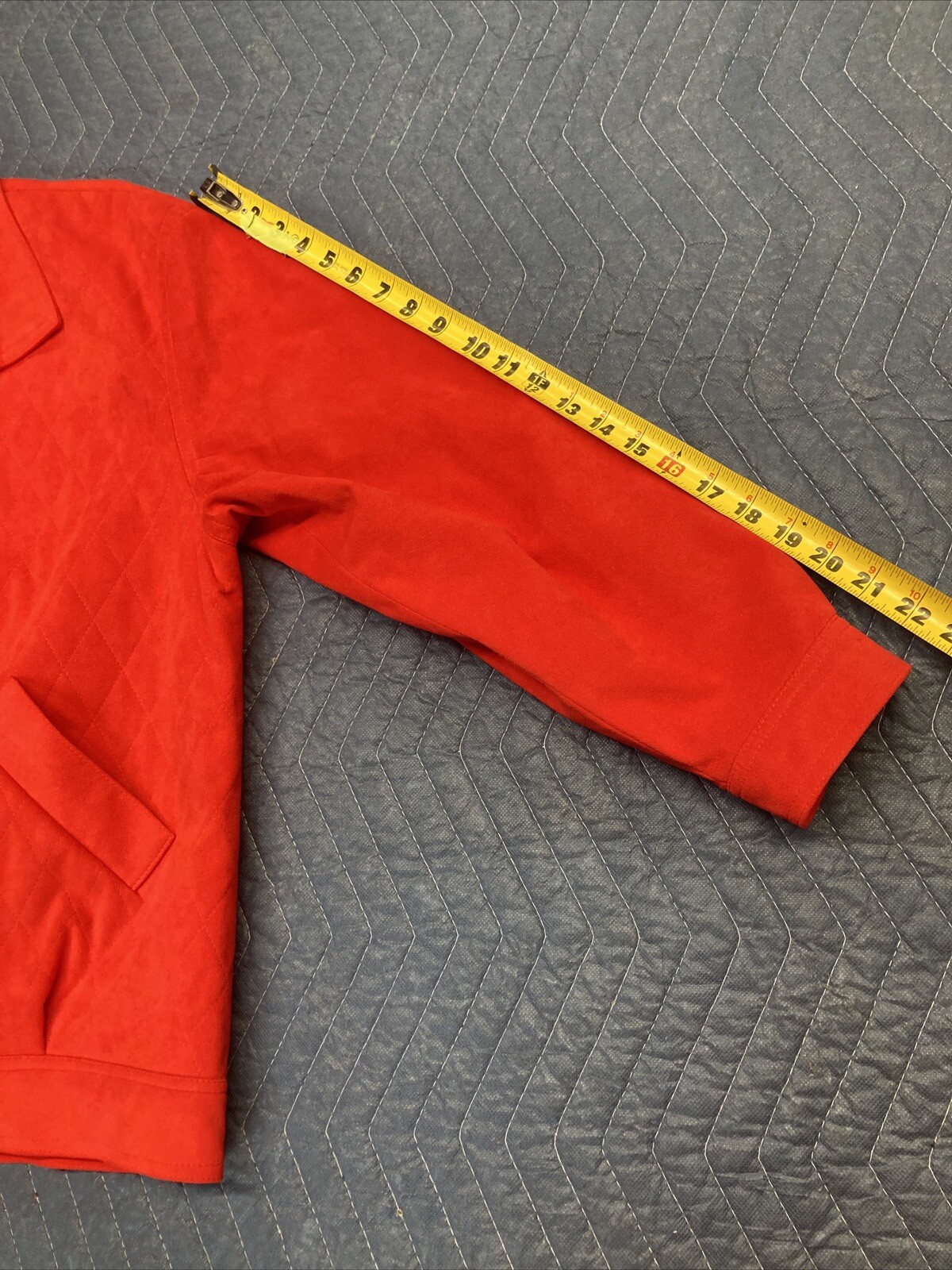 Vtg Samuel Robert by Peter Hatsi Androu Ultra Suede 14 Jacket Red Quilted Bomber