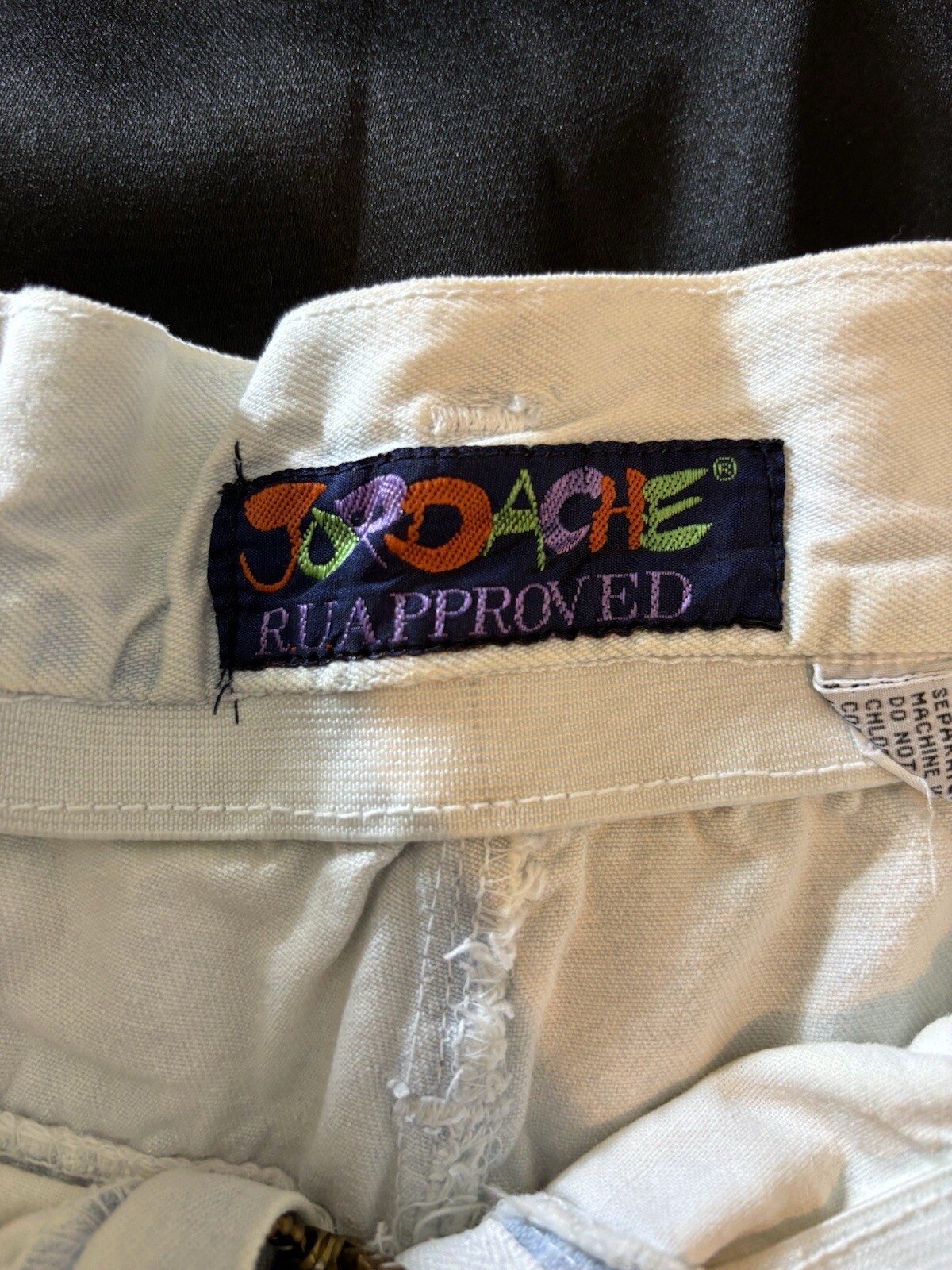 Vintage Jordache Jean High Waisted Shorts Size 11/12 White Paper bag waste