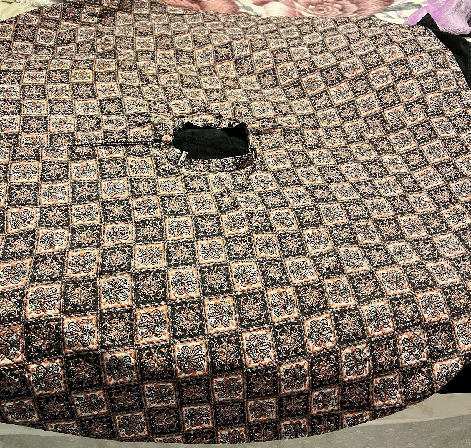 True VTG 50s Quilted Rockabilly Circle A-line Fit & Flare Skirt sz S