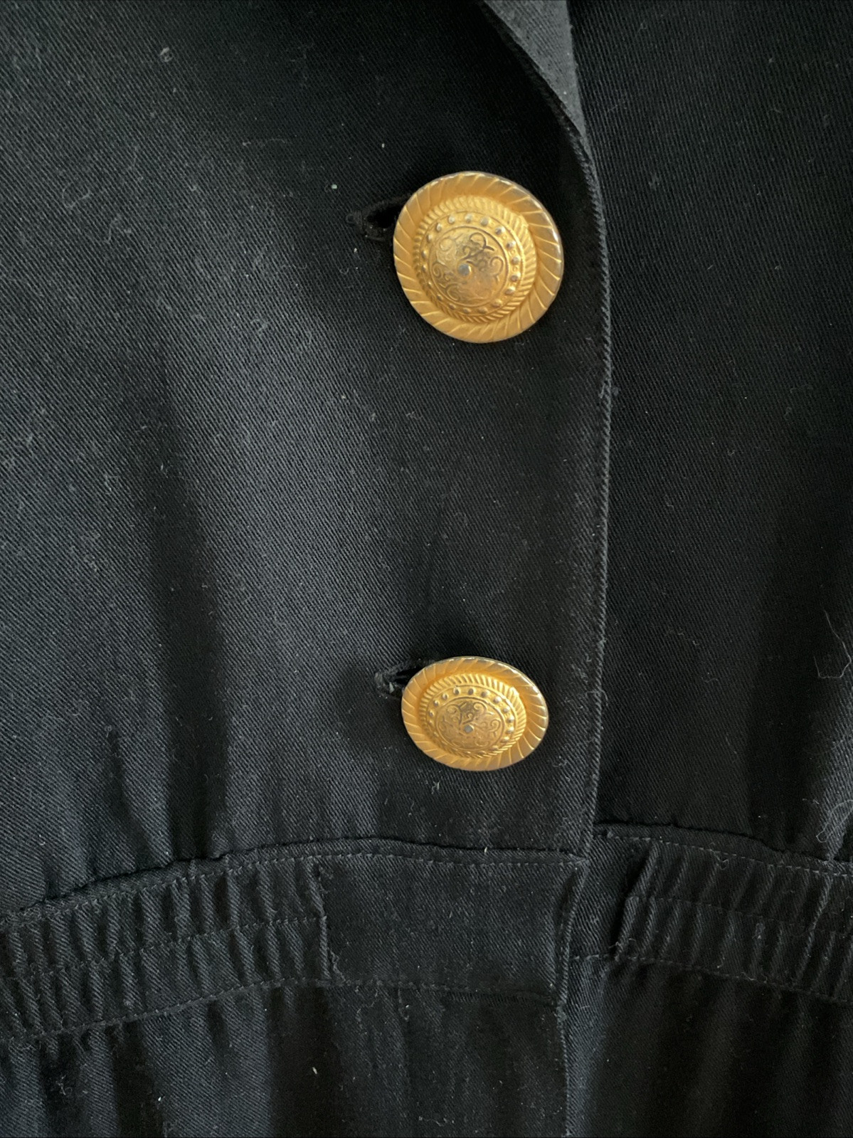 VTG Criscione Lined Jumpsuit Equestrian Style Lined Black Gold Embellished
