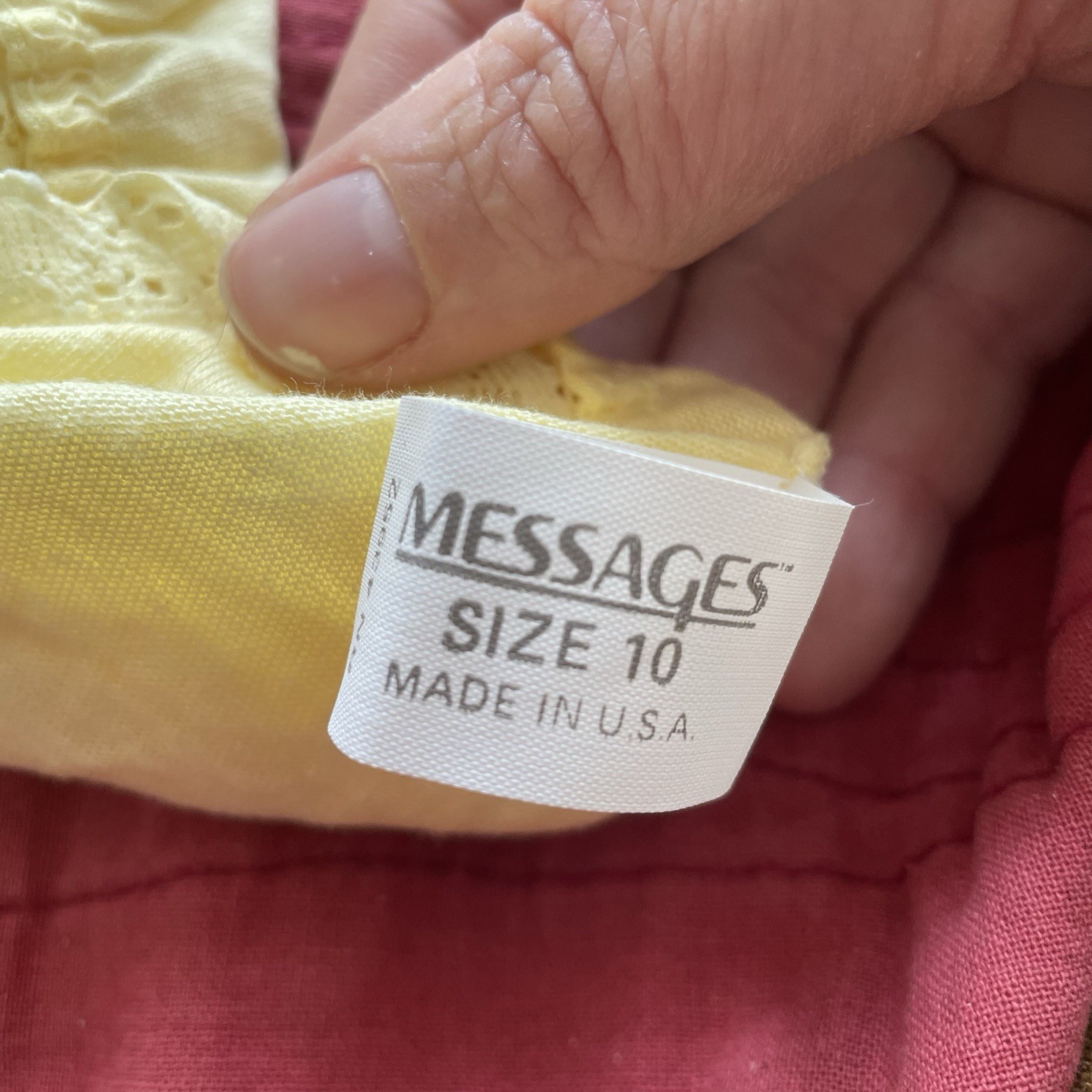 NOS NWT Vintage 70s 80s Messages Cotton Yellow Size 10 Granny Sissy Panties Lace