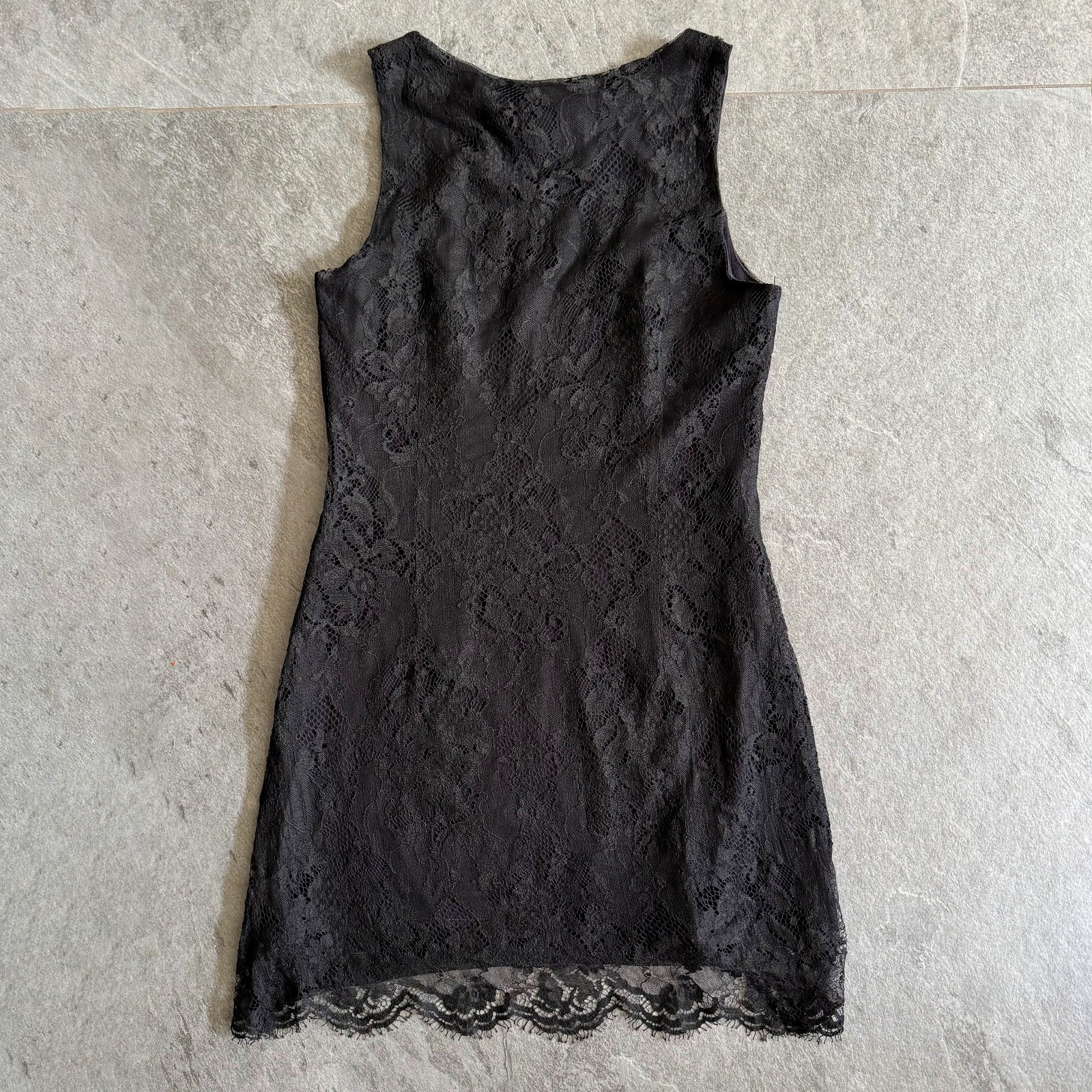 GIANNI VERSACE VERSUS black lace mini dress size 46 from S/S 1994
