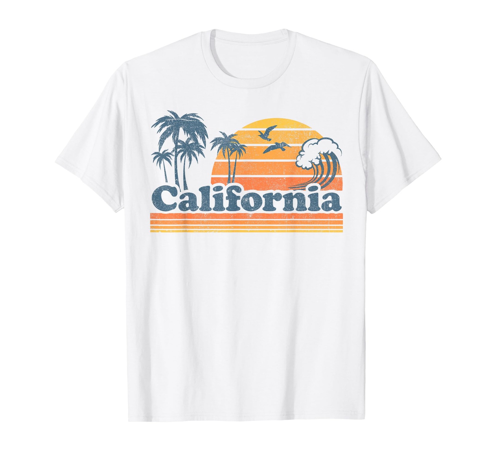 California Vacation Sunset Cute Cali 70s Vintage Retro Beach Small, Black