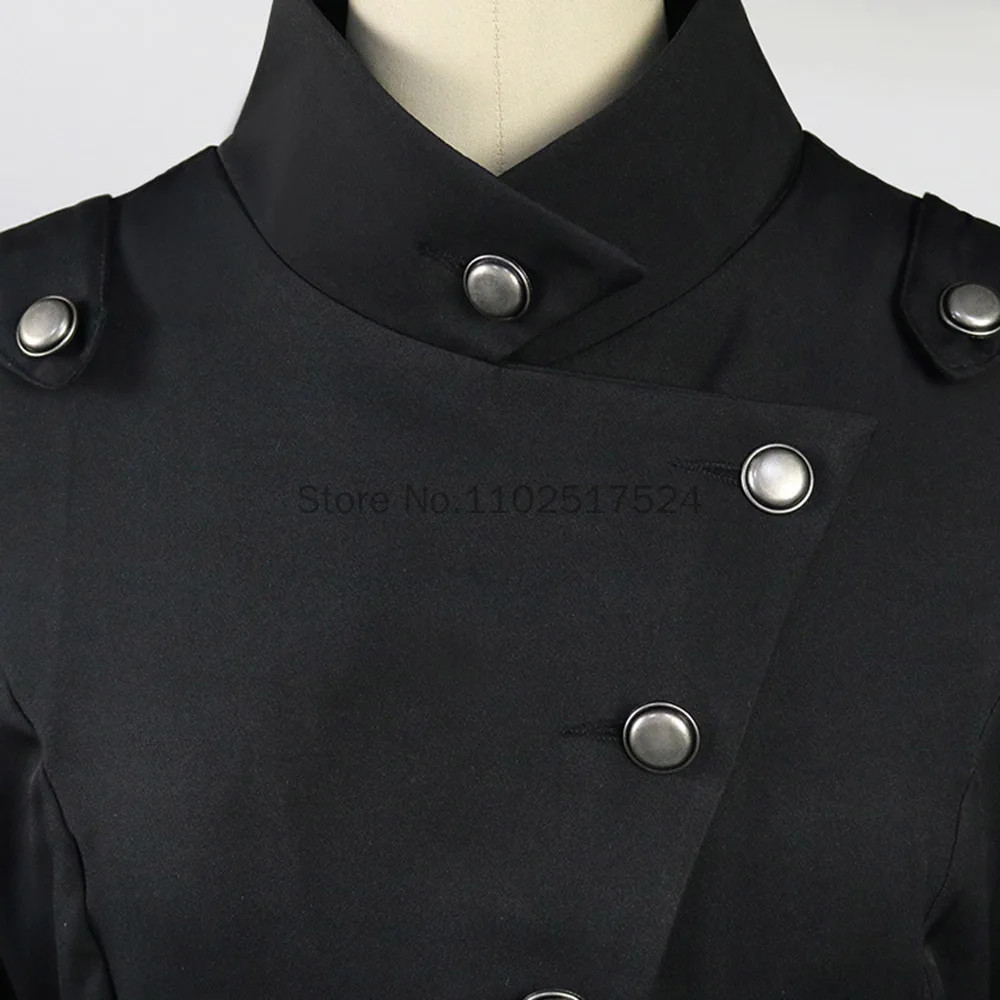 Gothic British Style Coat ForWomen Medieval Steampunk SolidColor Irregular Stand