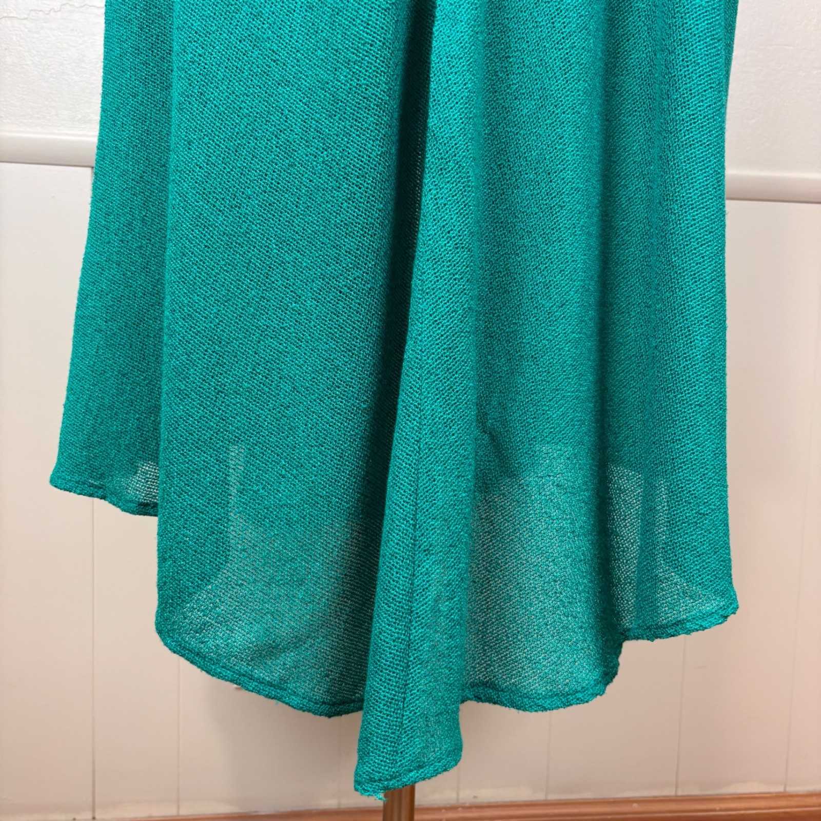 Spencer Alexis Vintage Kimono Inspired Topper Duster Teal Size 16 Dramatic 80s
