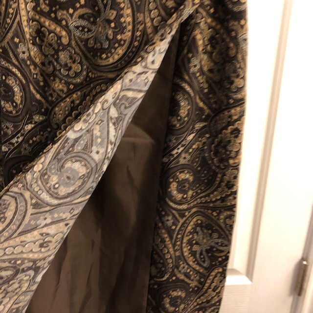 Vintage L’Amadei Wrap Skirt Size 12 Paisley Brown DP Altomonte Lined Maxi